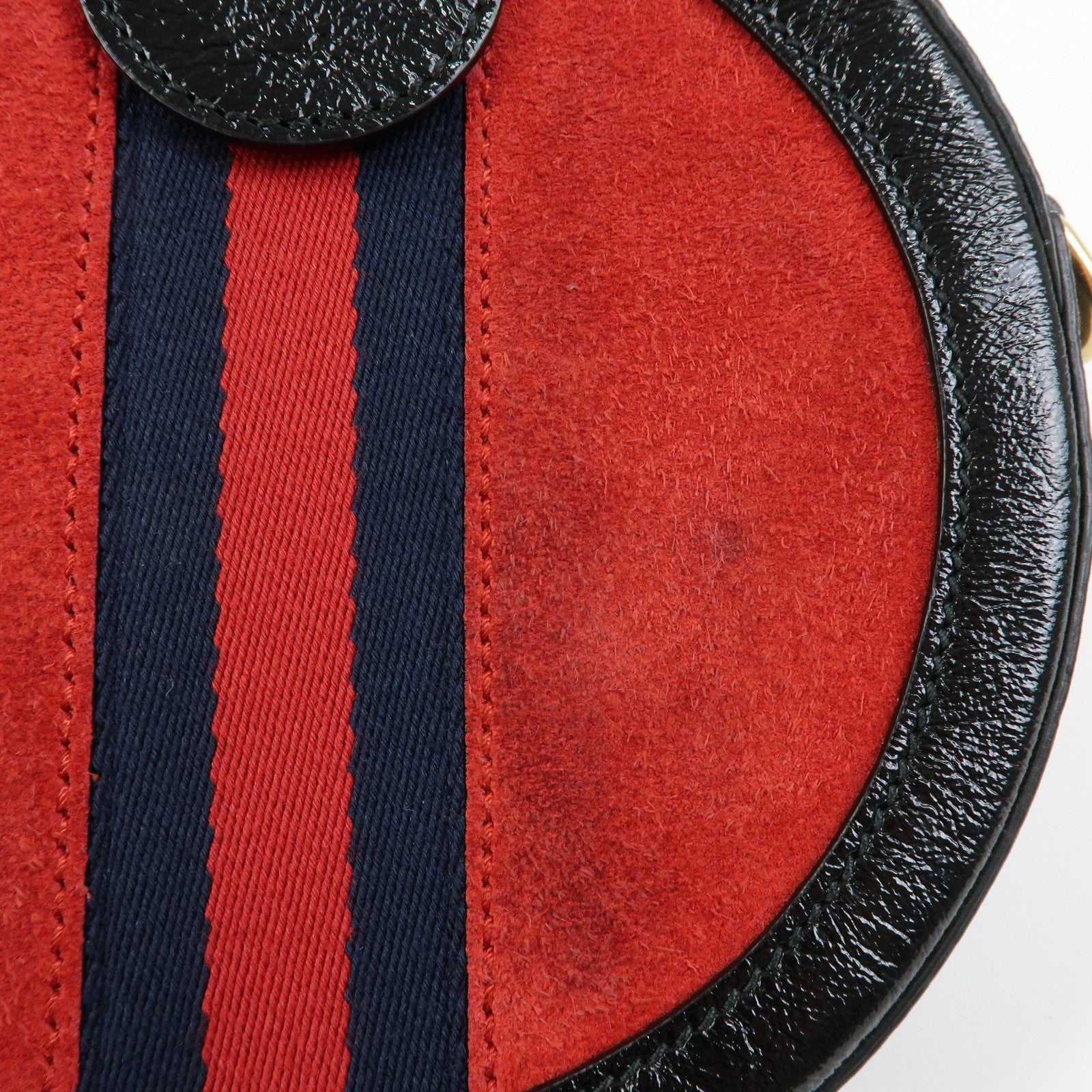 Gucci Shoulder Bag - Red, Black, Suede, Patent Leather
