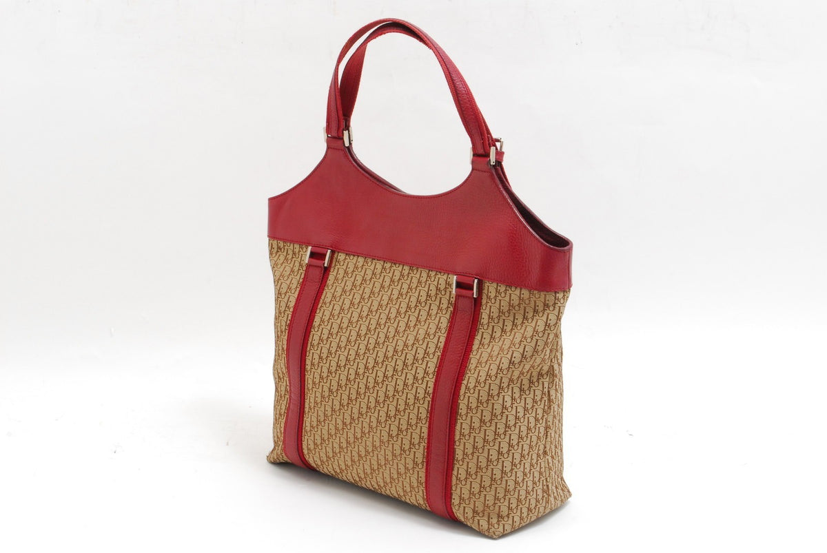 Dior Christian Trotter Tote Bag - Red, Leather