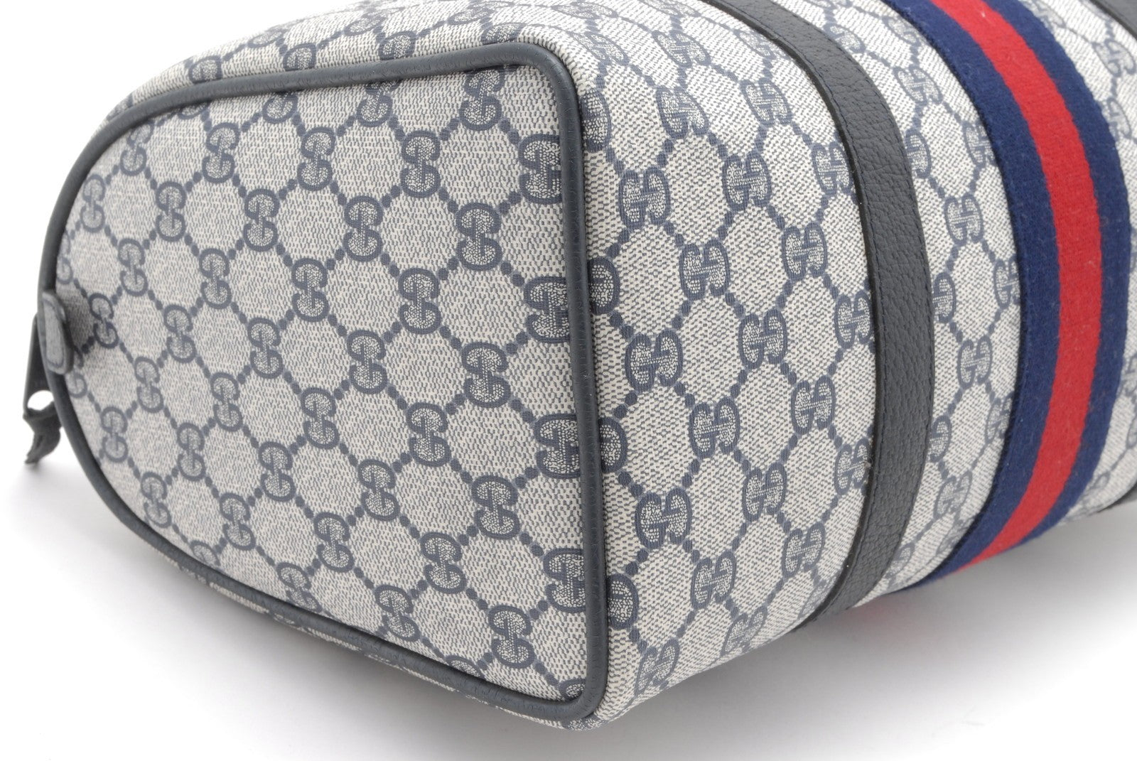 Gucci GG Web Boston Bag - Navy, PVC Leather