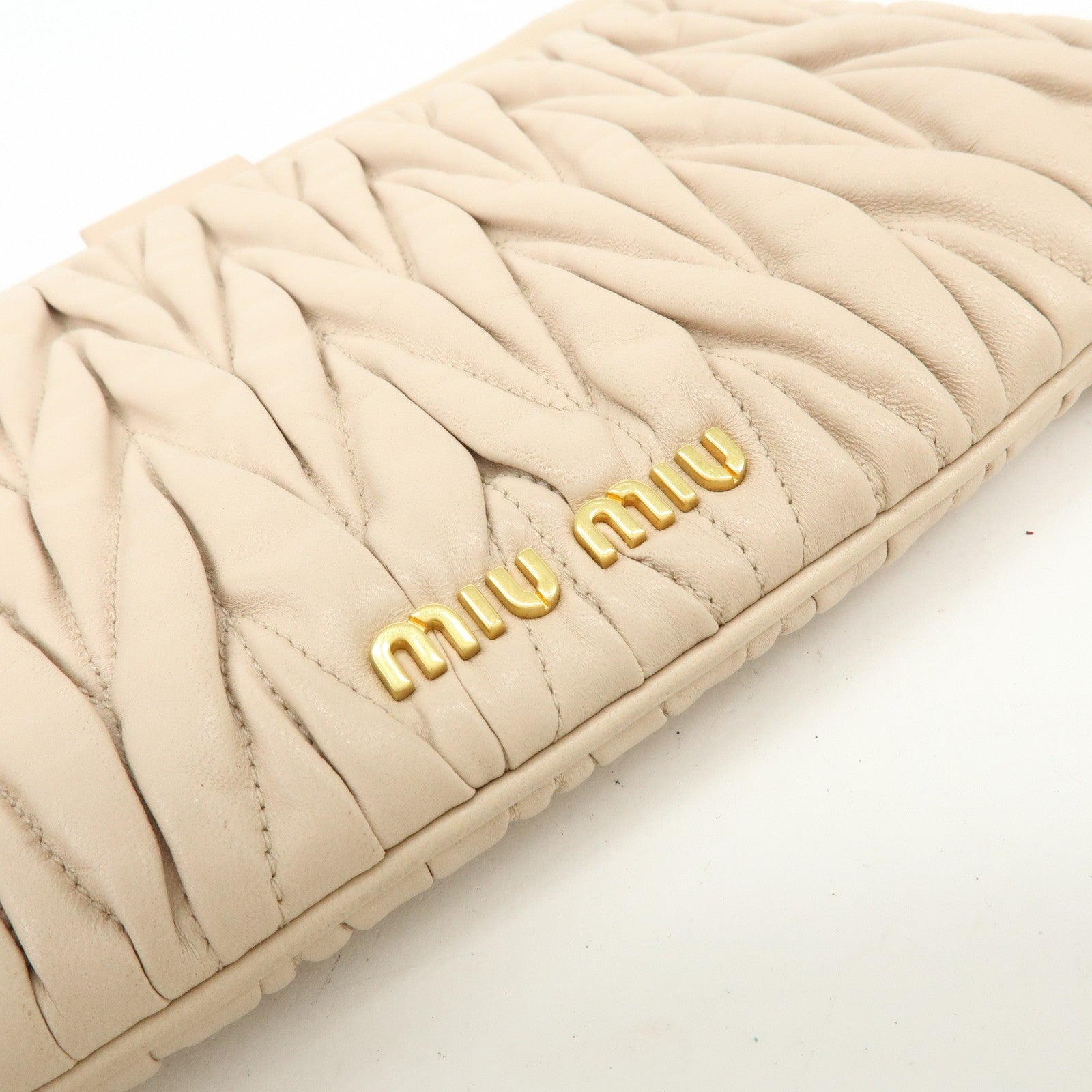 Miu Miu Clutch Bag - Beige, Nappa Leather