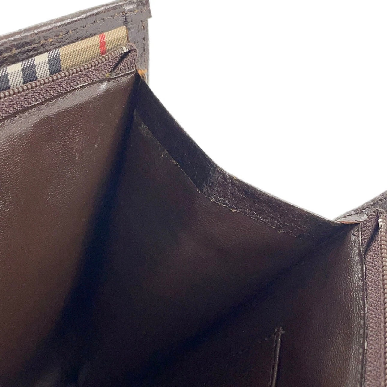 Burberry Leather Fabric Leather Nova Check Clutch