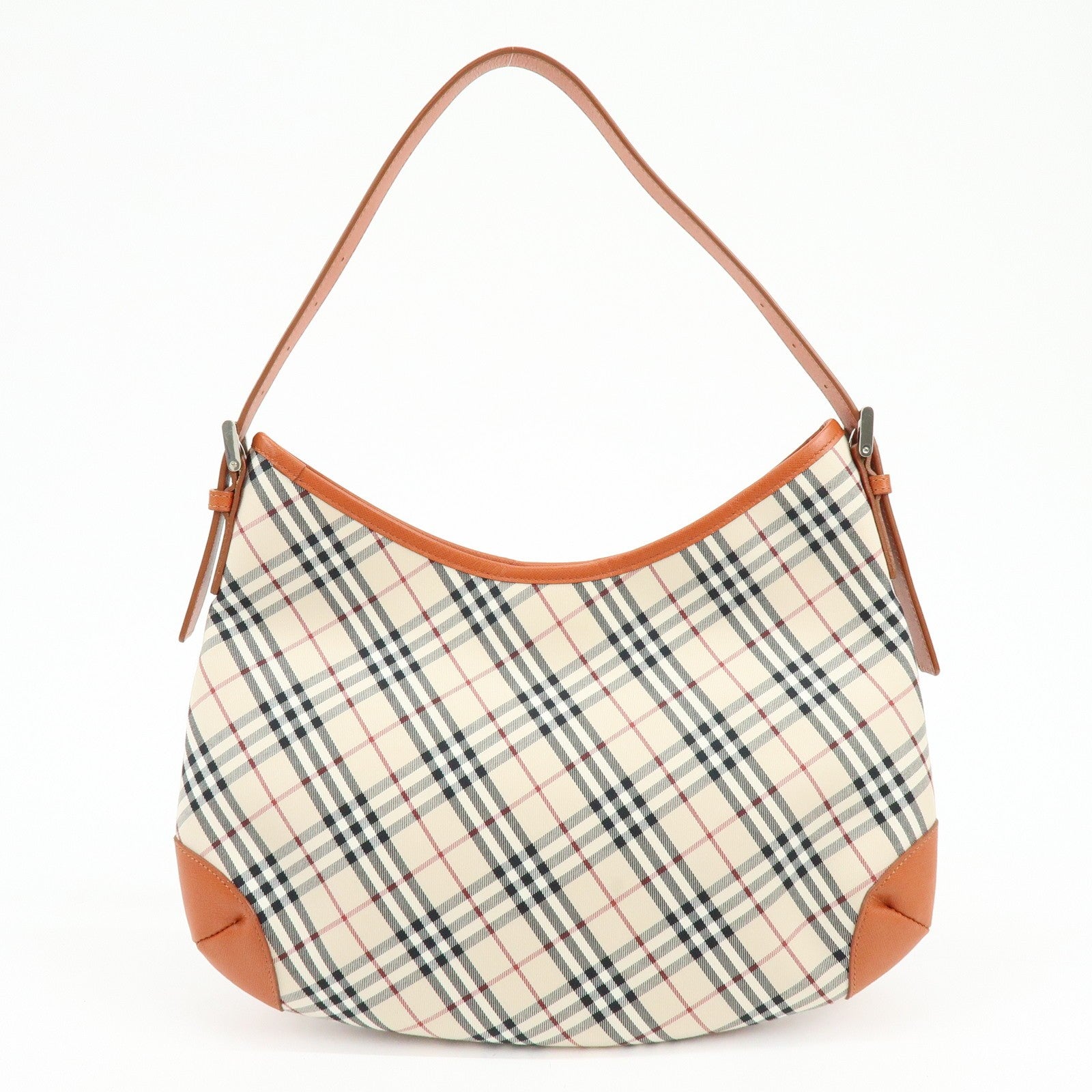 Burberry Nova Plaid Shoulder Bag - Beige, Canvas, Leather