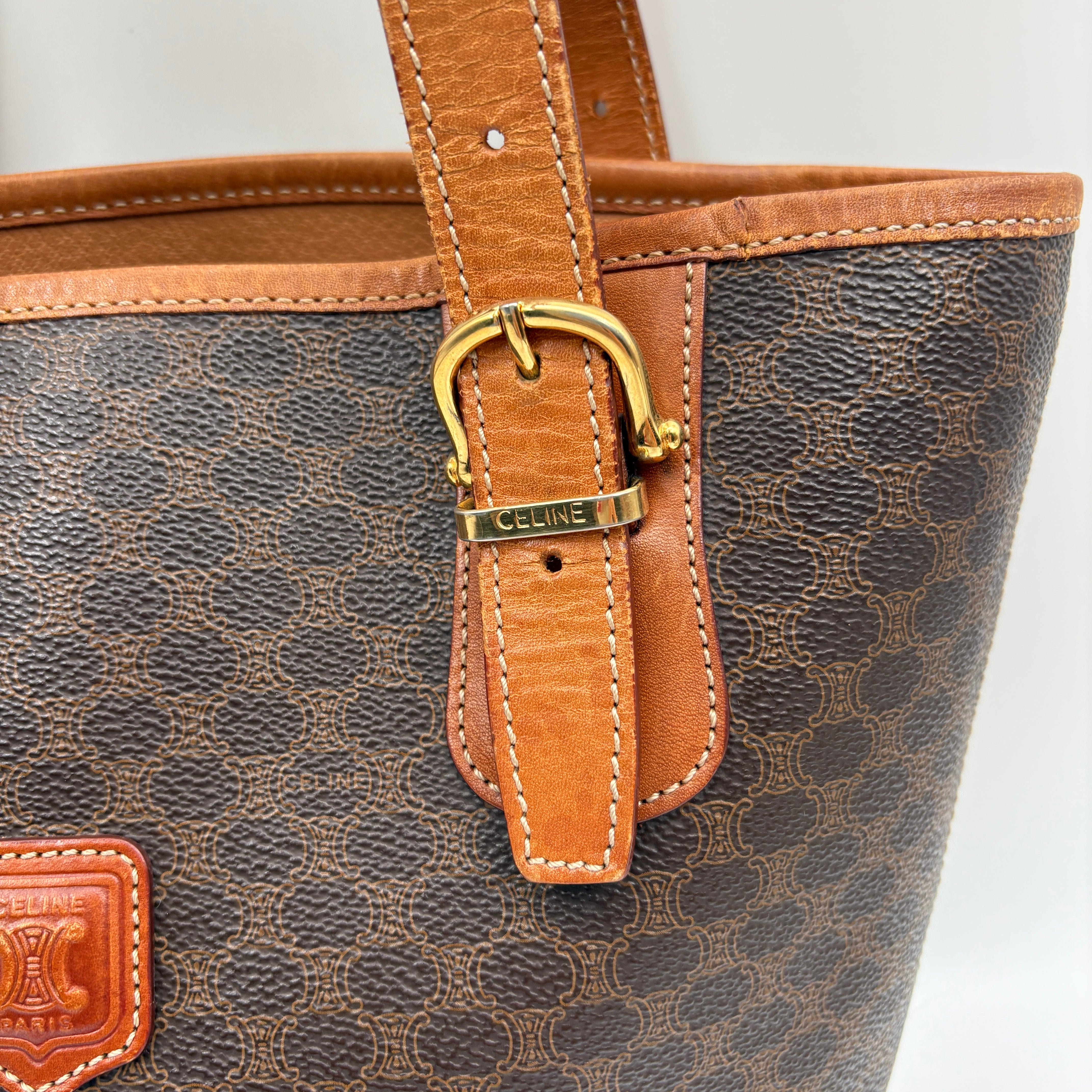 Bucket Tote Bag Macadam Pattern Triomphe