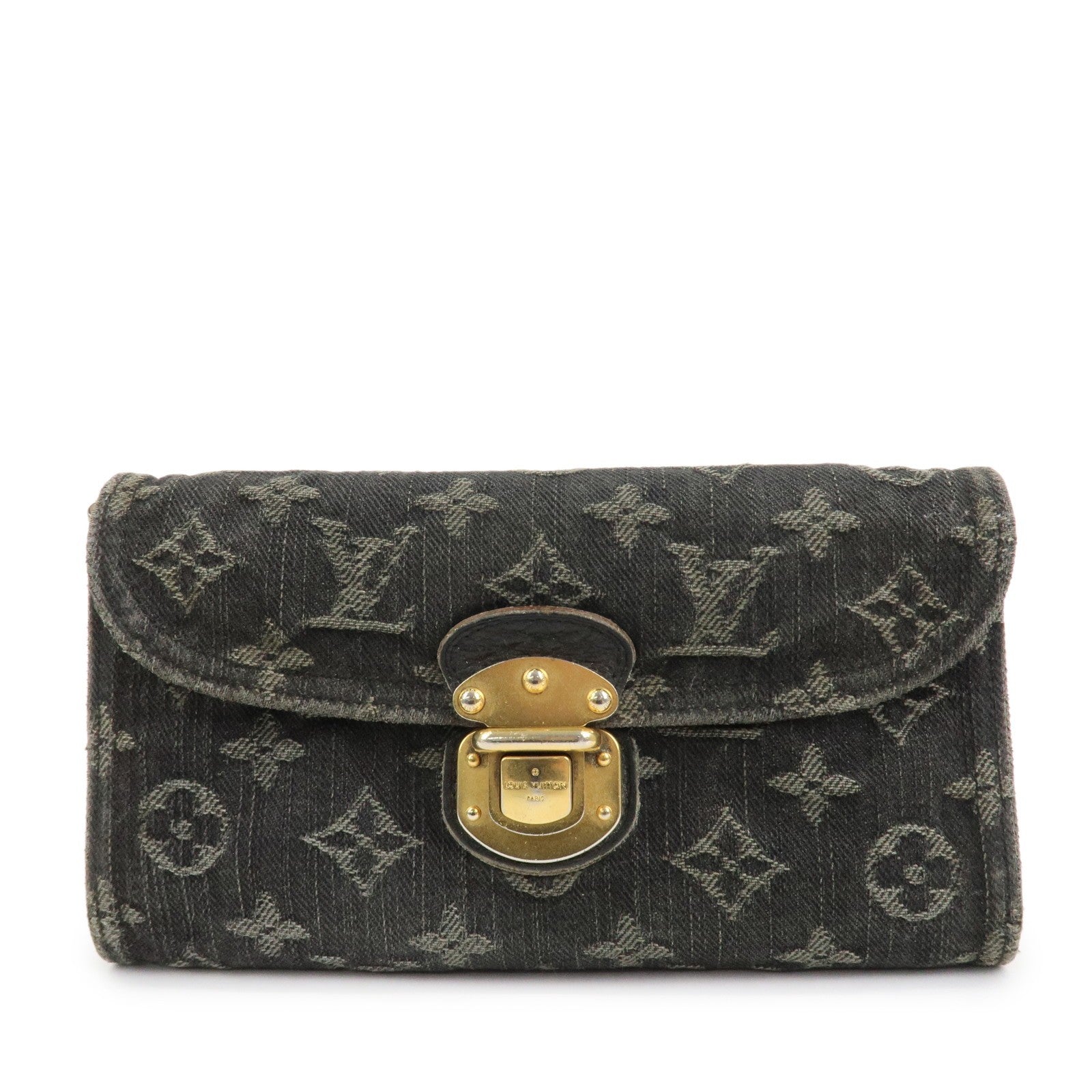 Louis Vuitton Portefeuille Amelia Wallet - Noir, Monogram Denim