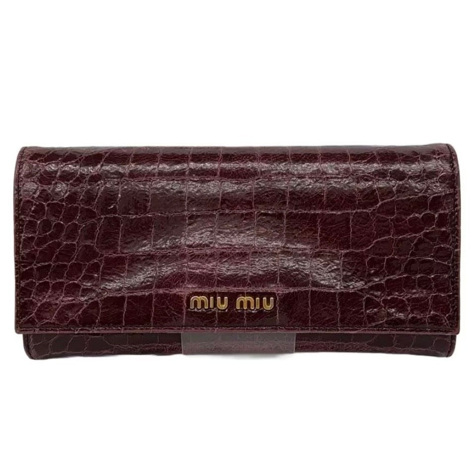 Miu Miu Croco purple wallet