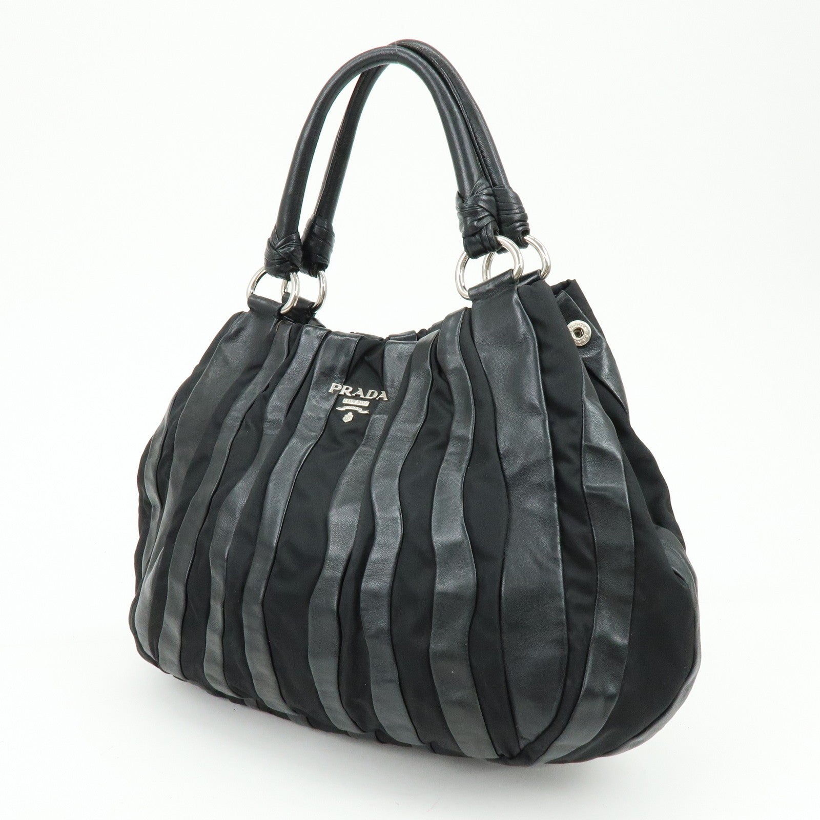 Prada Tote Bag - Black, Leather, Nylon