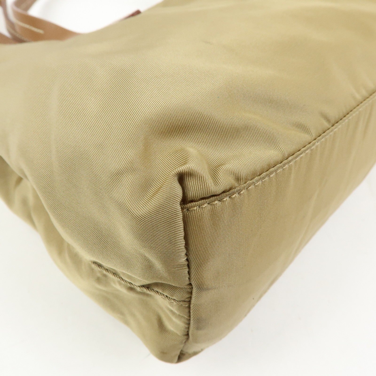 Prada Triangle Logo Tote Bag - Khaki, Nylon