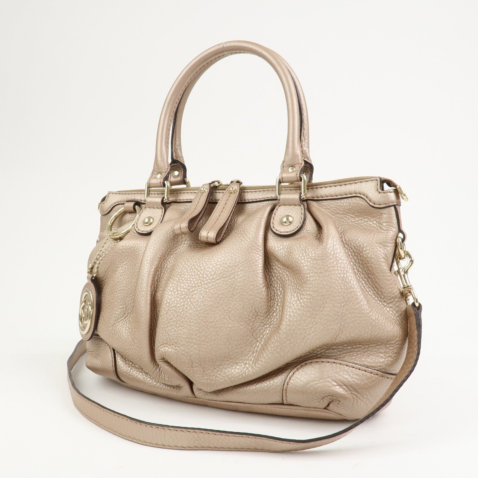 GUCCI Sukey Interlocking G Leather 2Way Bag Shoulder Bag