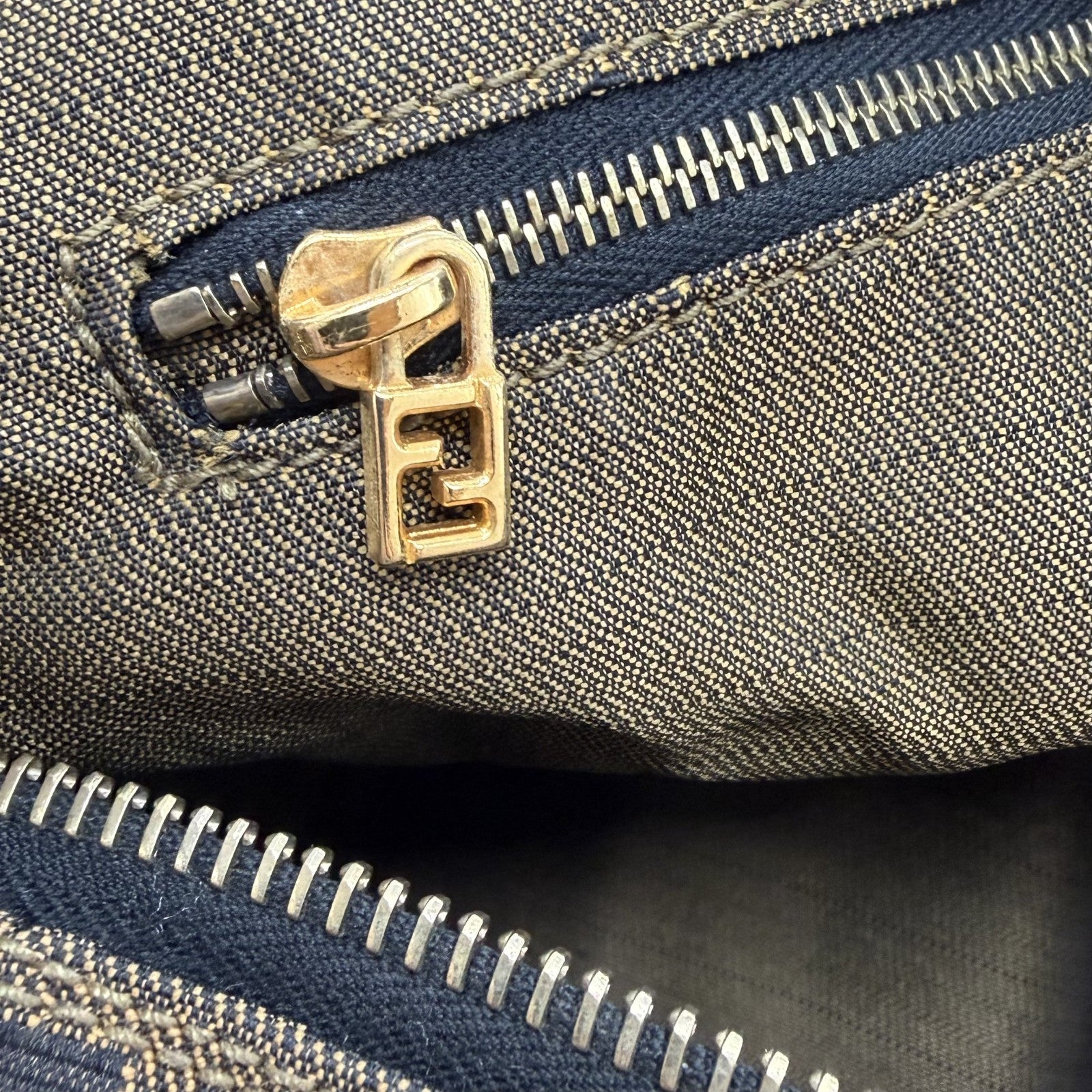 Fendi FF Vanity Hand Tote Bag - Gold, Canvas Leather