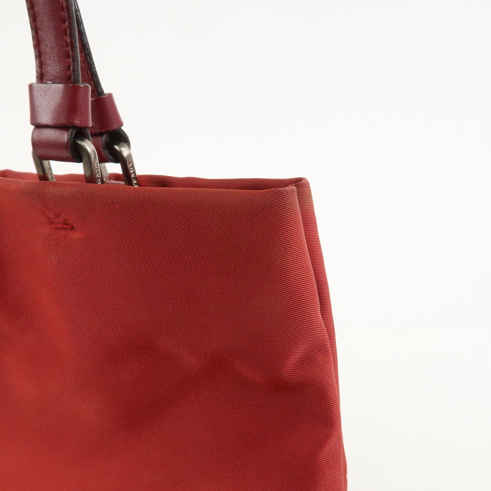 Prada Triangle Logo Tote Bag - Red, Nylon and Leather