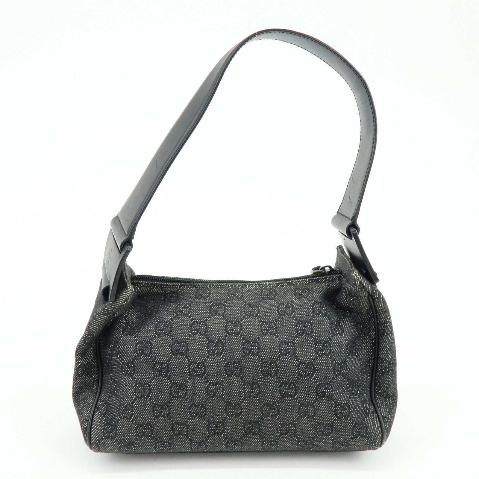 Gucci Shoulder Bag - Black, GG Canvas, Leather