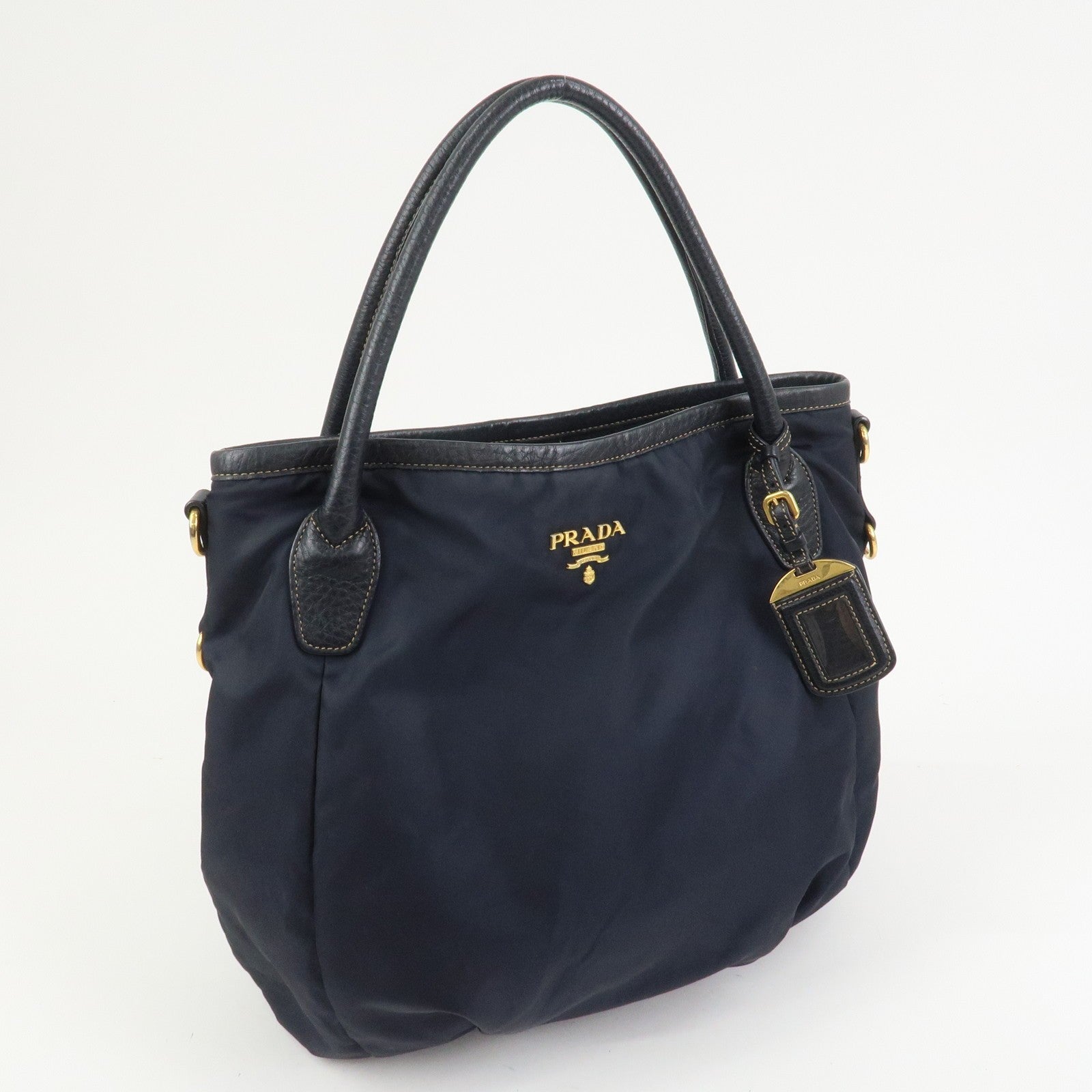 Prada 2Way Bag - Navy, Nylon and Leather