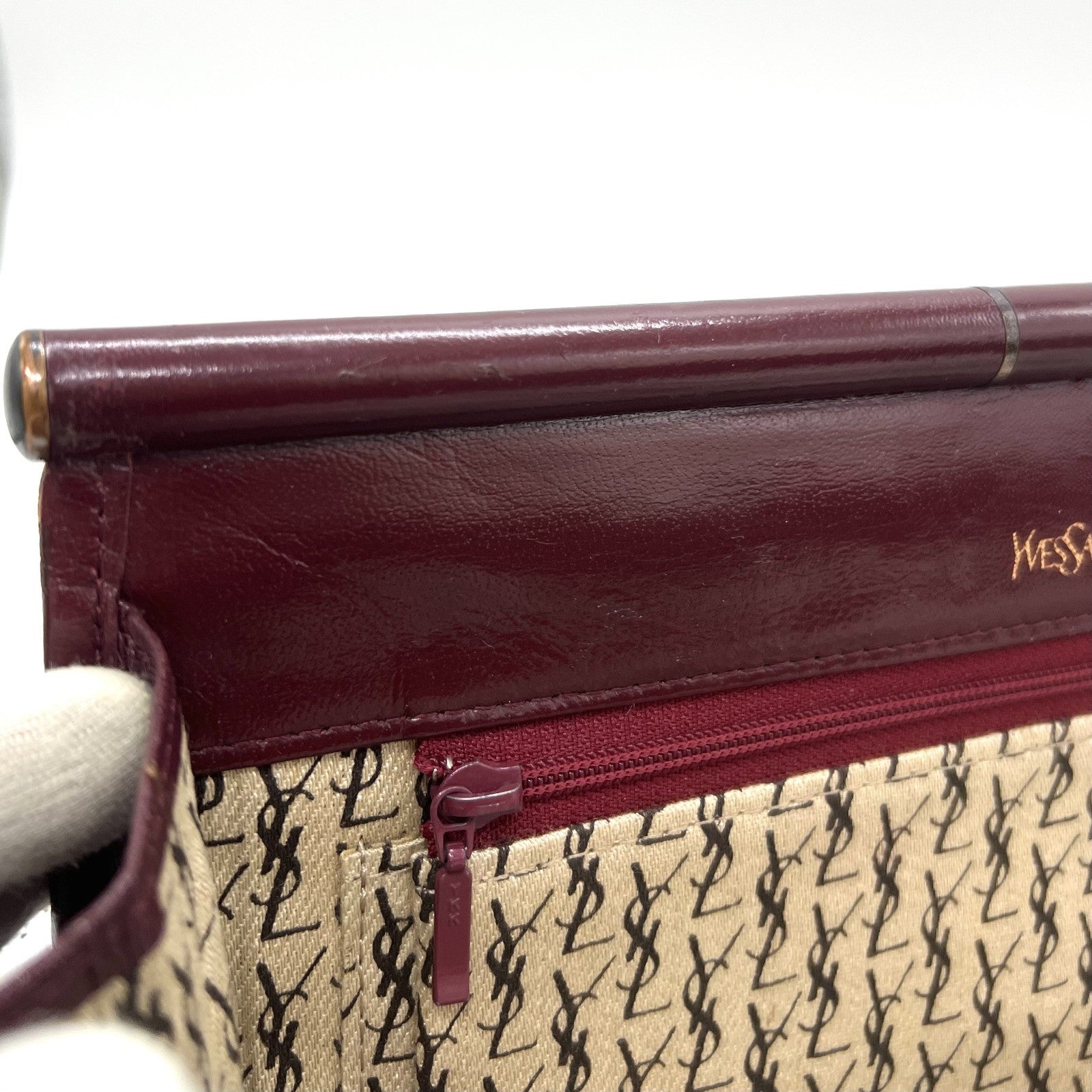 Saint Laurent Yves Clutch Bag - Red Bordeaux, Leather