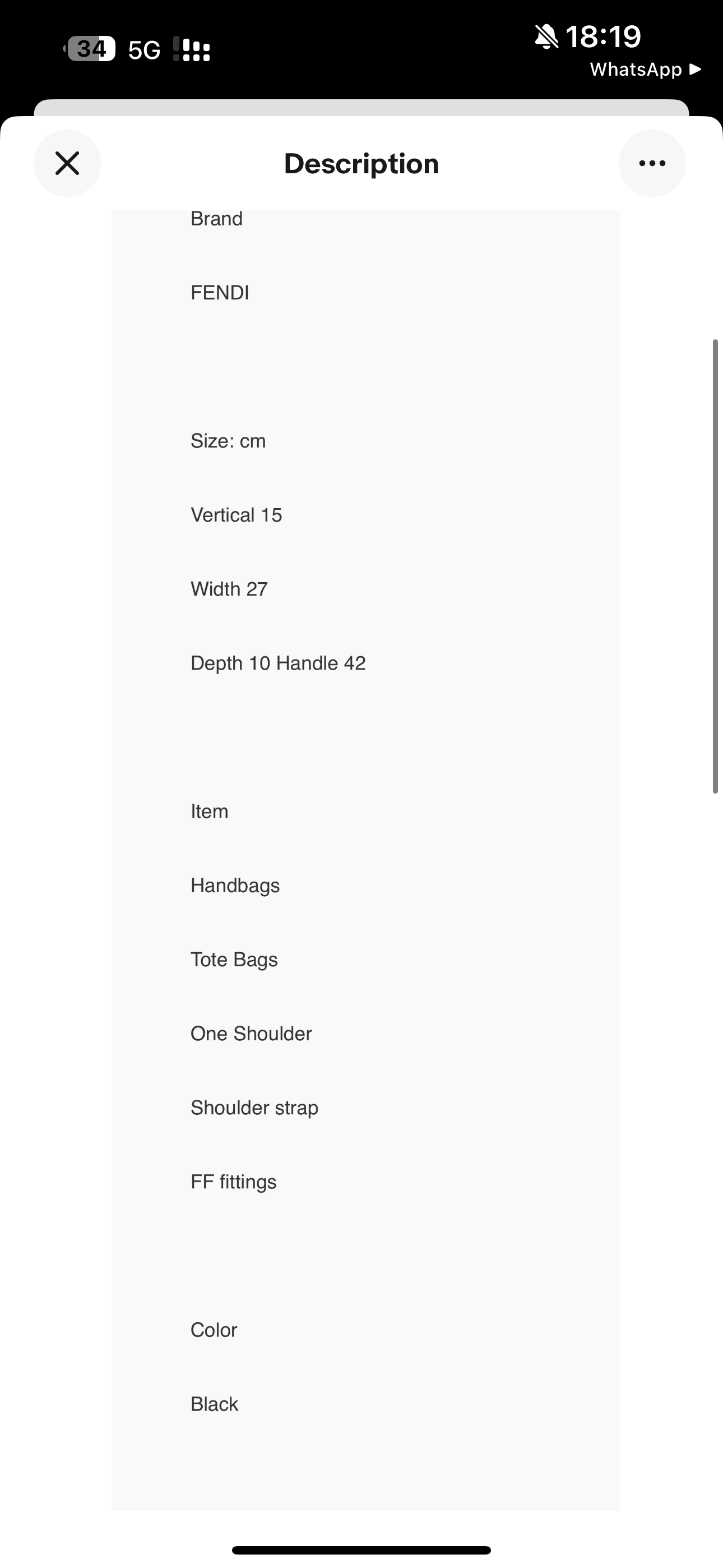 FENDI FF Mini Shoulder Bag Black Leather