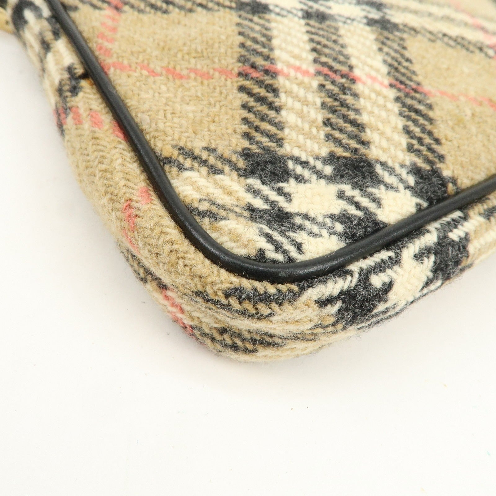 Burberry Nova Plaid Shoulder Bag - Beige, Black, Wool, Leather