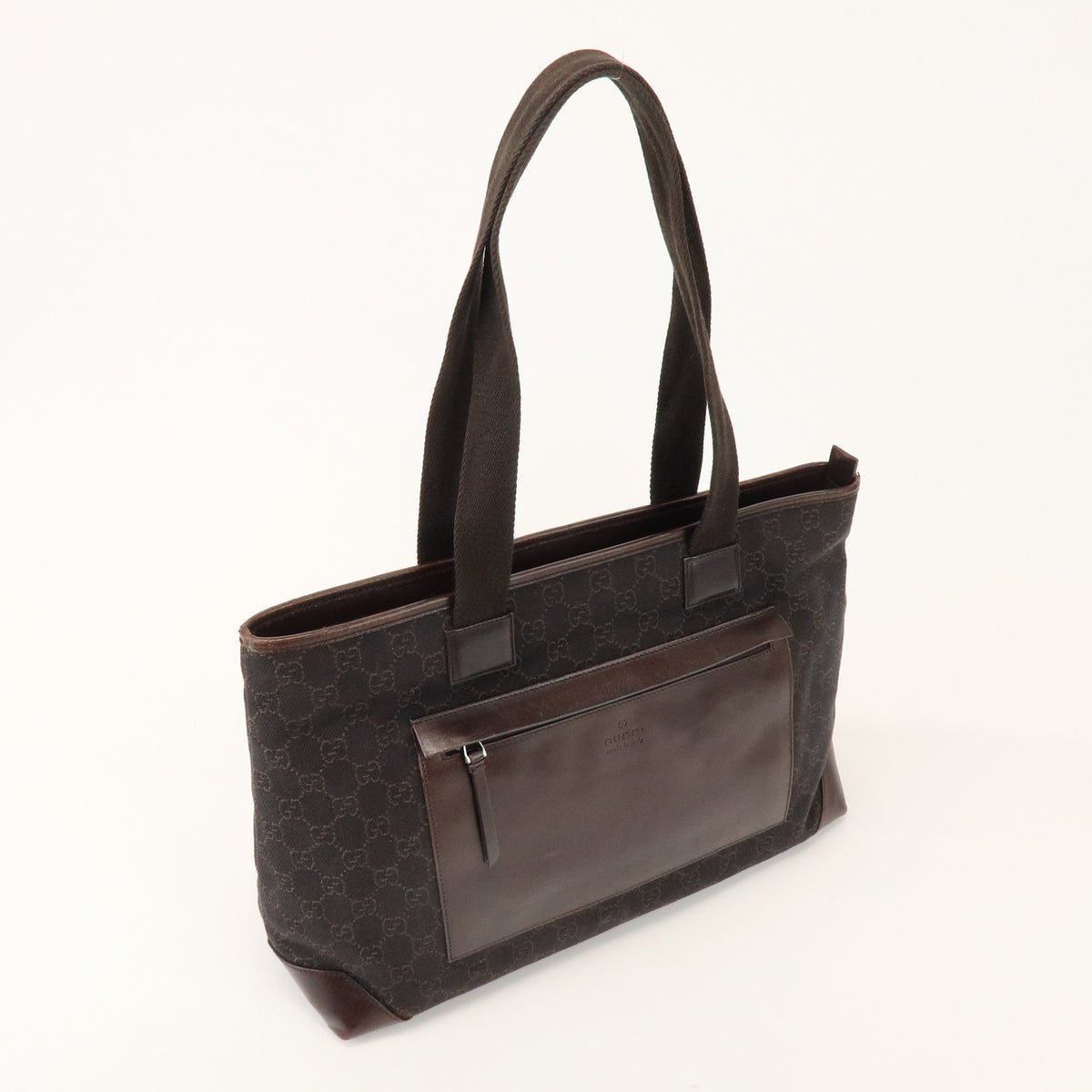 Gucci Tote Bag - Dark Brown, GG Canvas, Leather