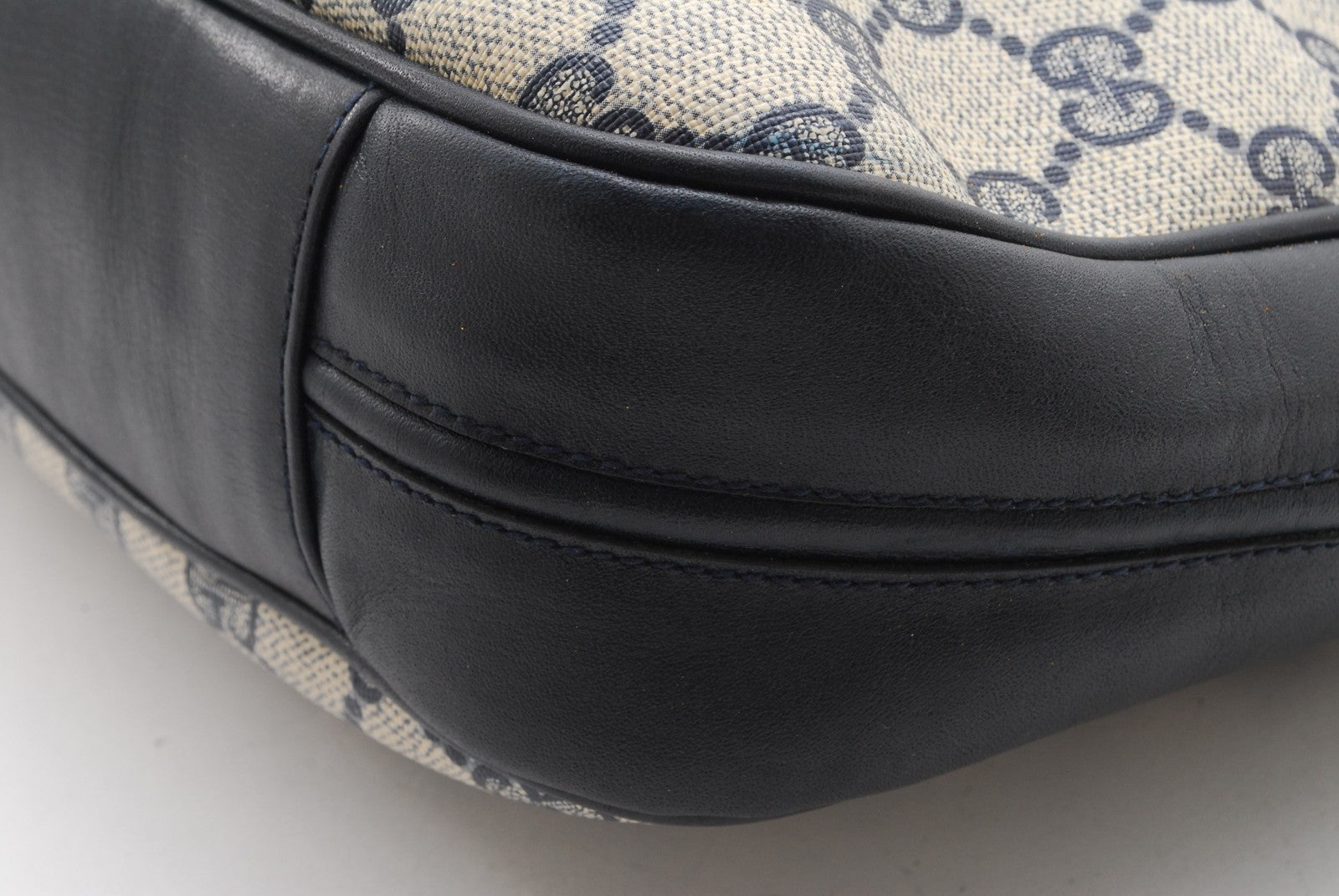 Gucci GG Supreme Horsebit Shoulder Bag - Navy, PVC Leather