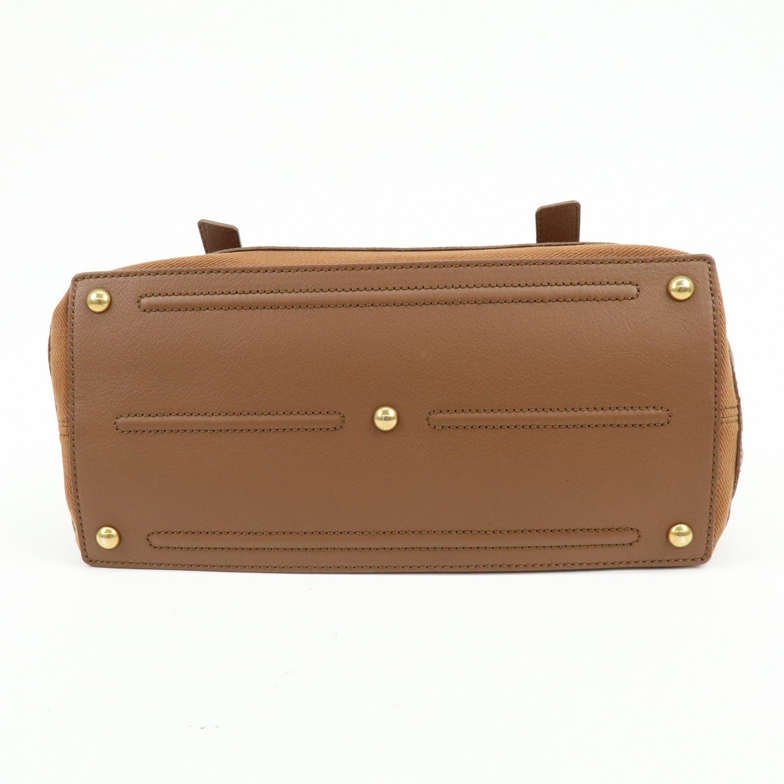 Saint Laurent Hand Bag - Brown, Leather and Canvas