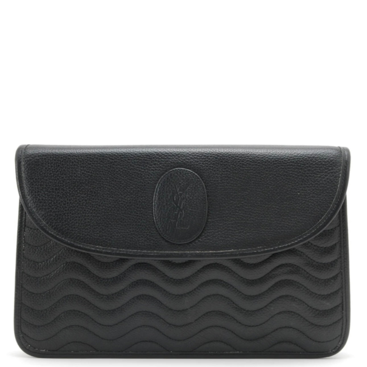 Saint Laurent Stitch Clutch Bag - Black, Leather