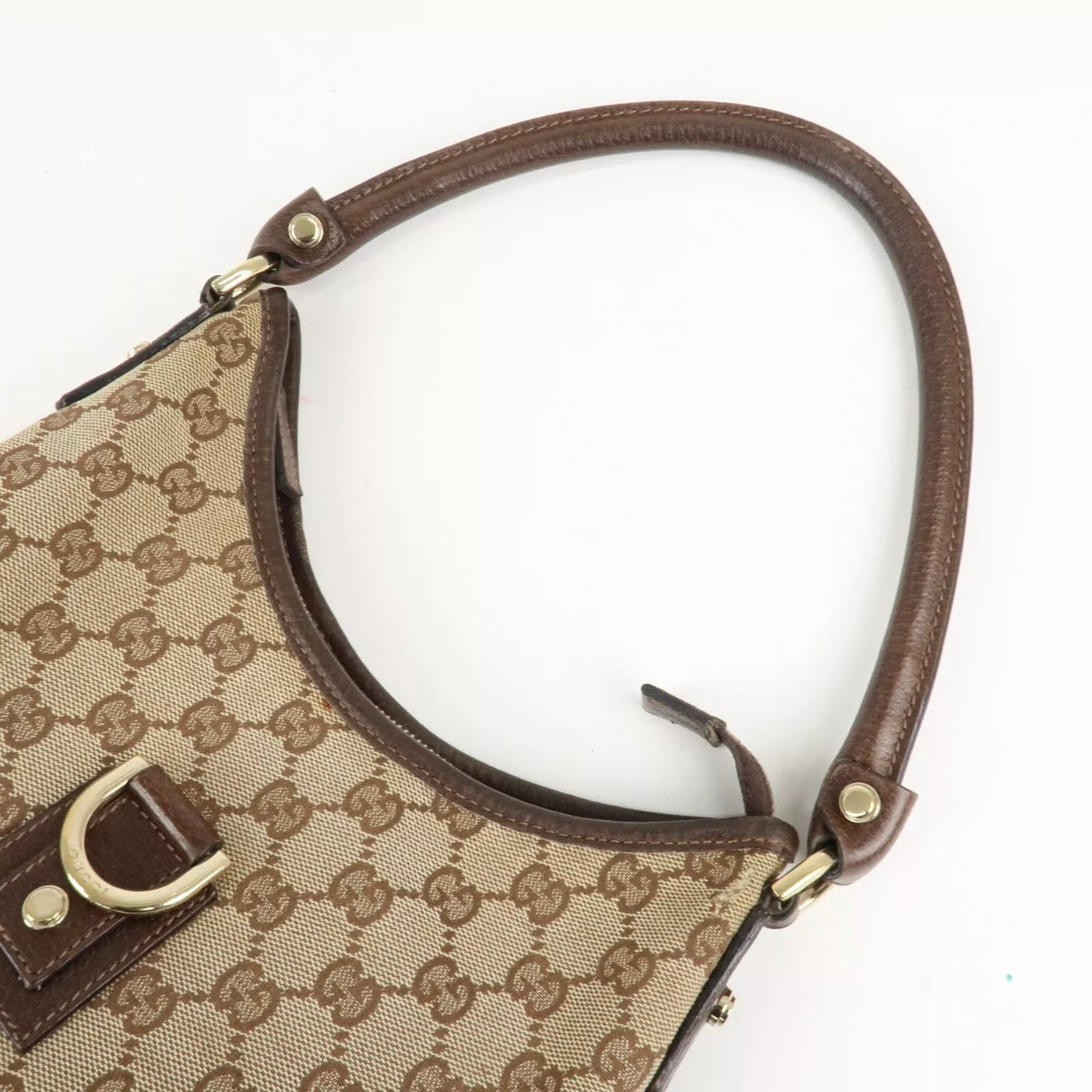 GUCCI Abbey GG Canvas Leather Shoulder Bag