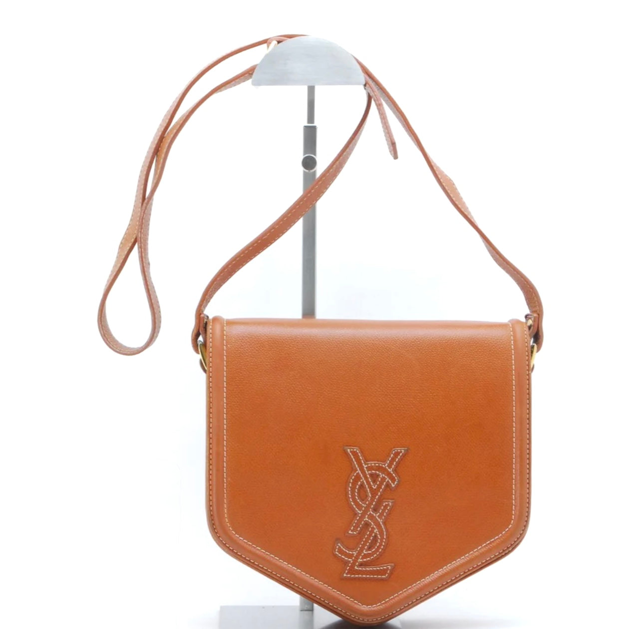 Saint Laurent Vintage Shoulder Tote Stitch Bag - Brown, Leather