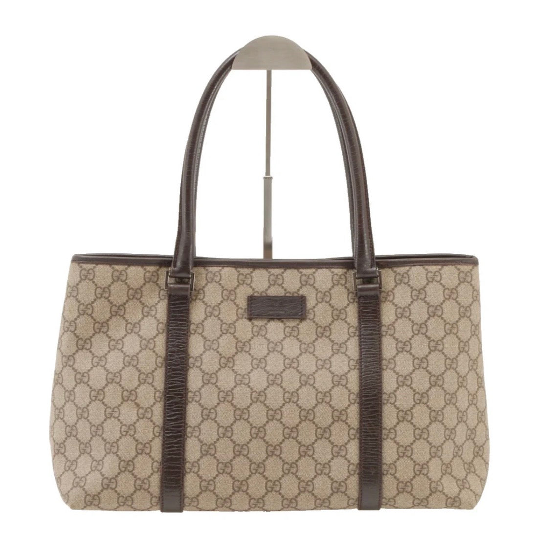 Gucci GG Canvas Tote Bag - Beige Brown, PVC Leather