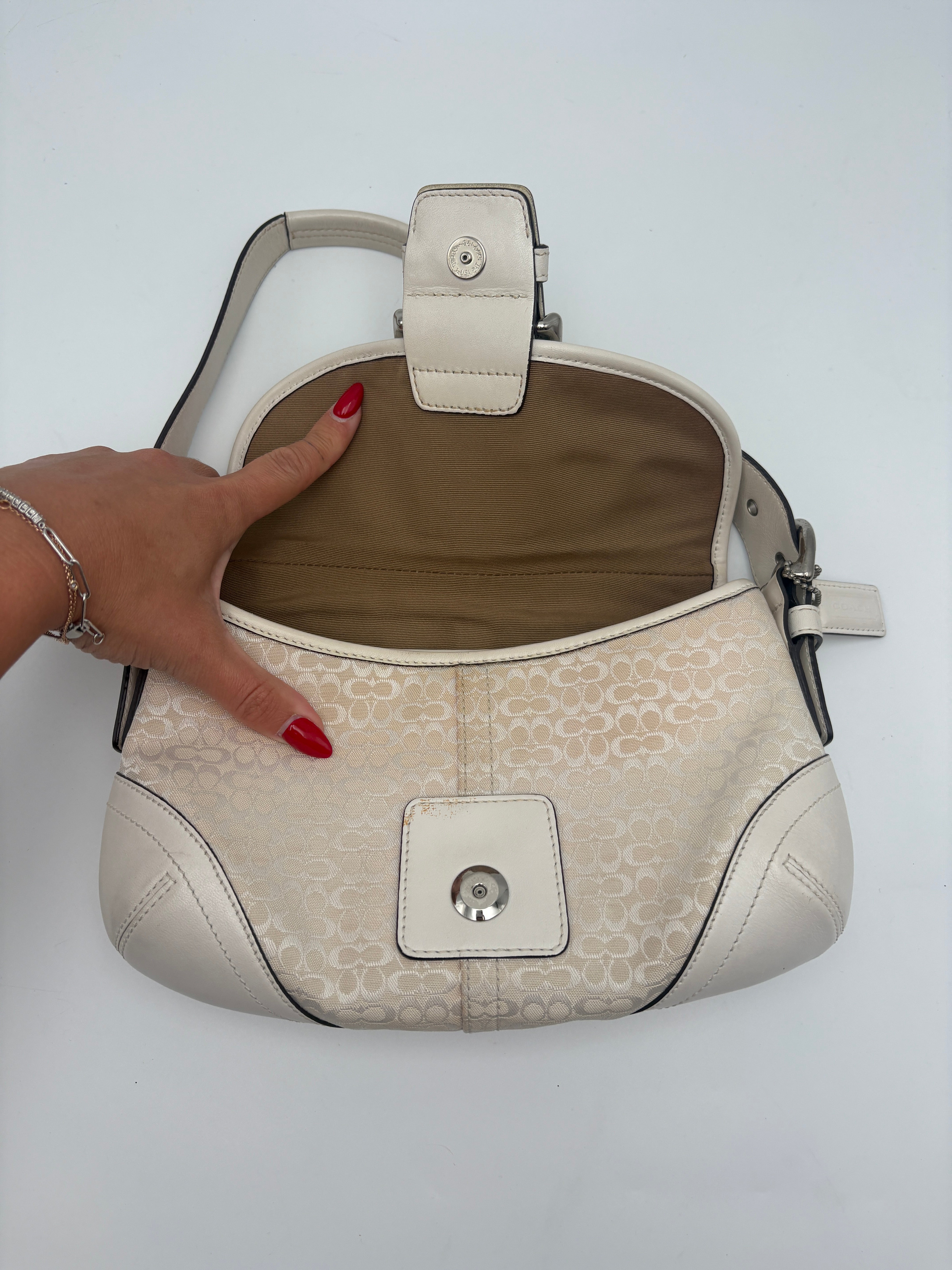 Coach Signature White Bag