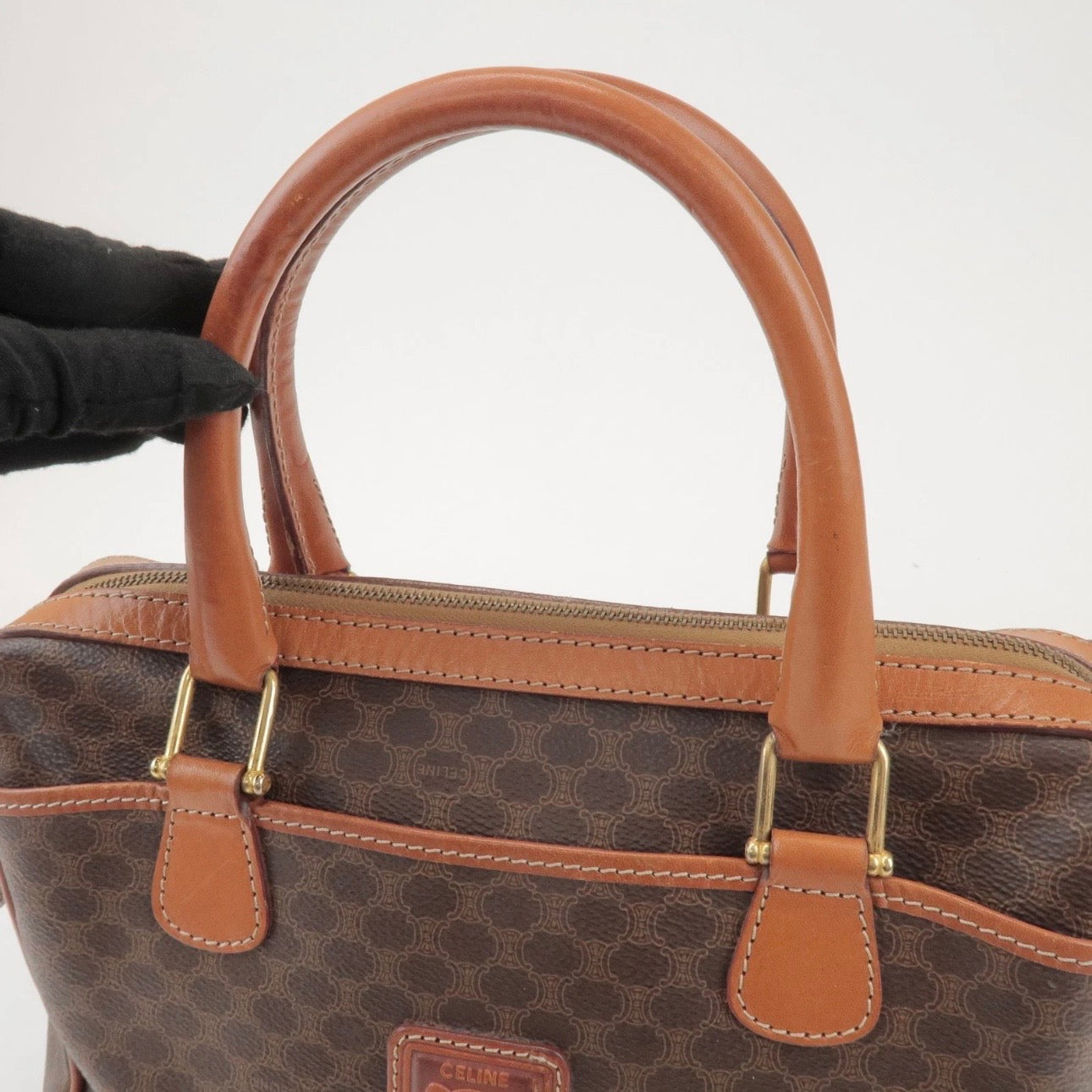 CELINE Macadam Boston Bag Hand Bag Brown