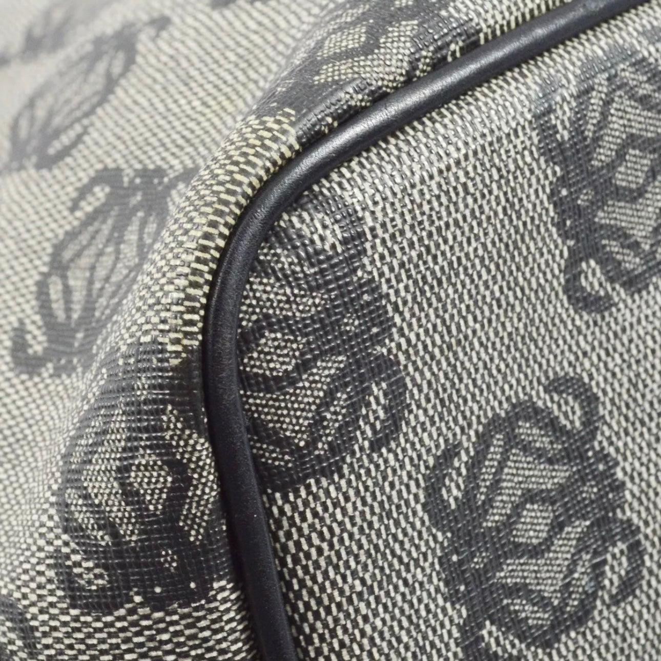 Black Gray PVC Tote Handbag