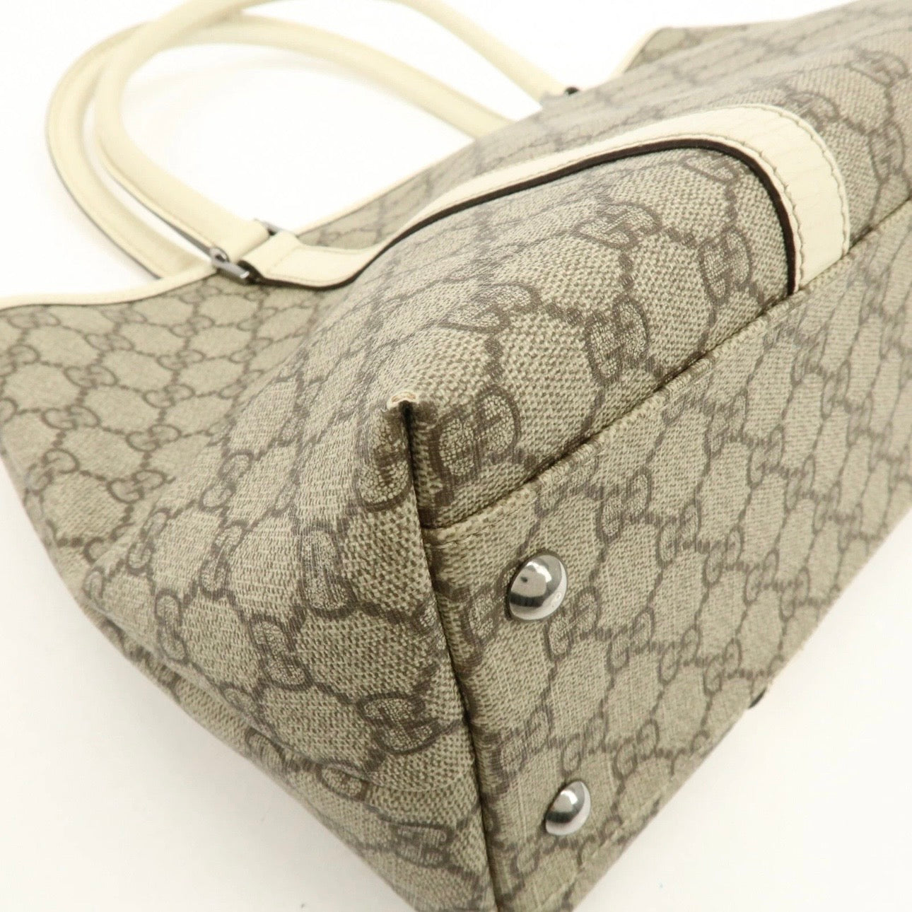 GUCCI GG Canvas Leather Shoulder Bag Tote Bag