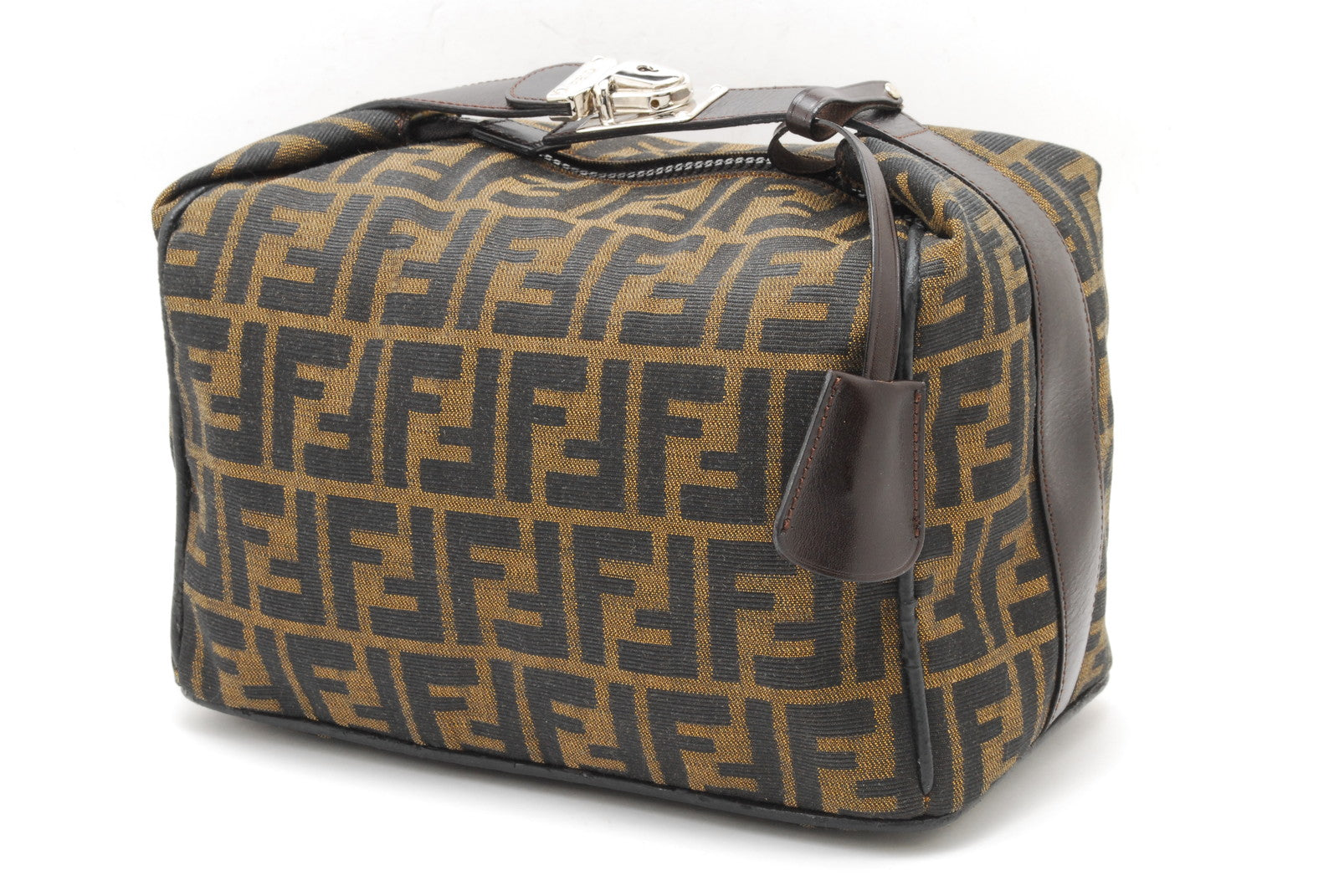 Fendi Zucca Vanity Bag Brown Vintage Handbag