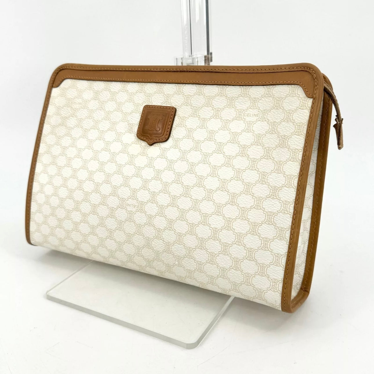 CELINE Macadam Clutch Bag Ivory