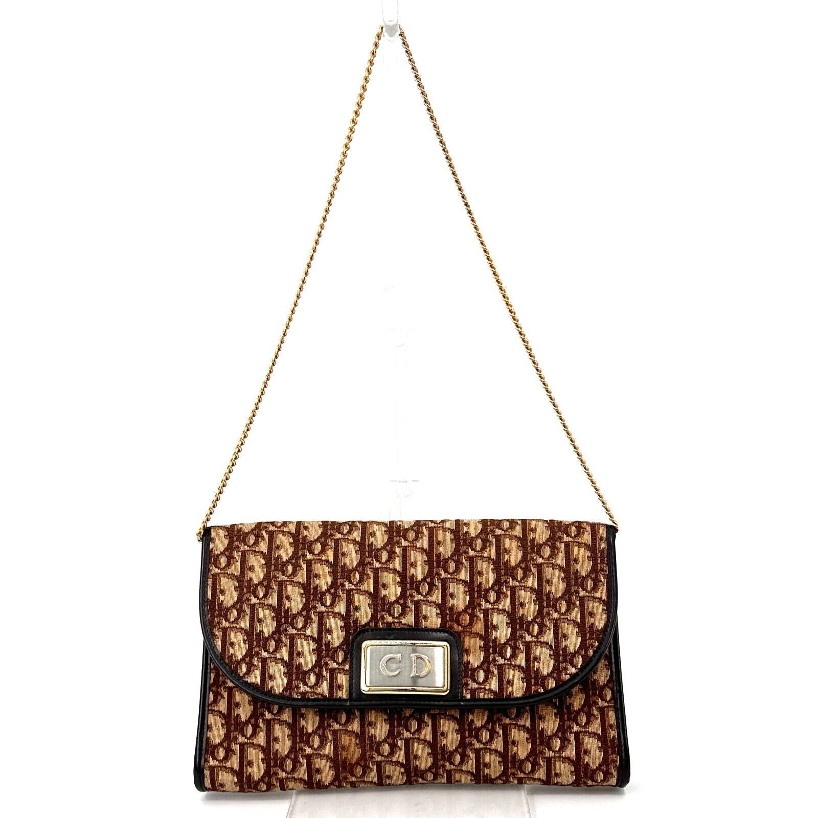 Christian Dior Trotter Canvas Leather Chain Shoulder Bag