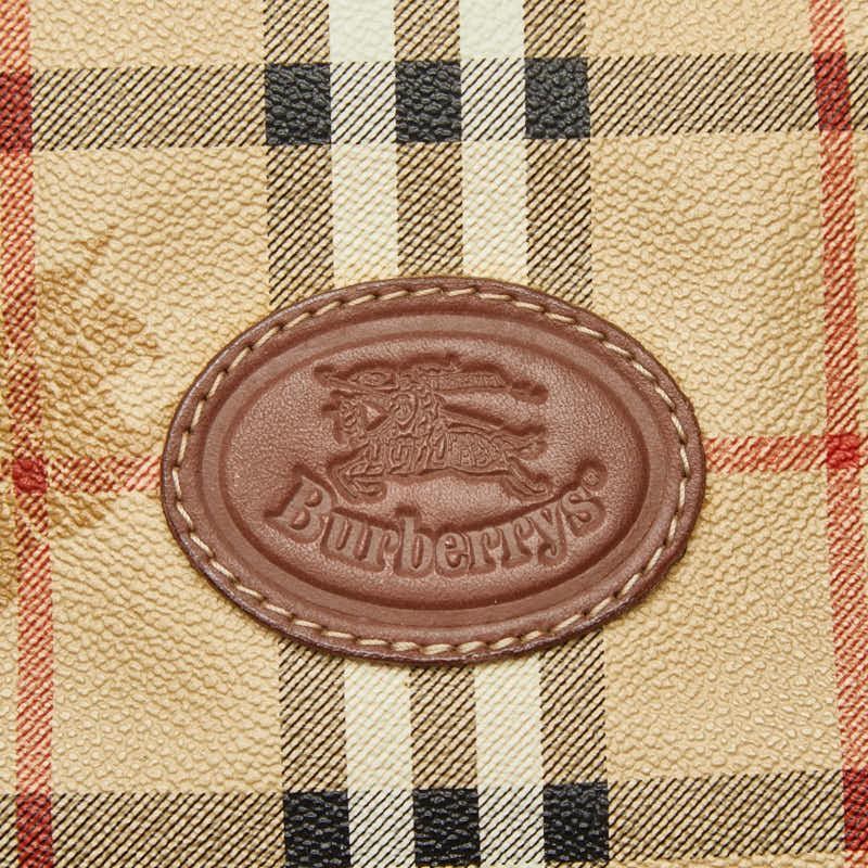 Burberry Nova Check Shadow Horse Boston Bag - Beige, PVC Leather