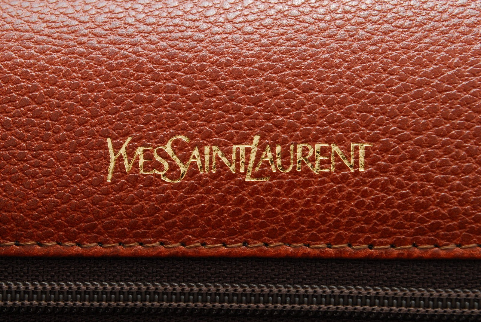 Saint Laurent YSL Clutch Bag - Brown, Leather