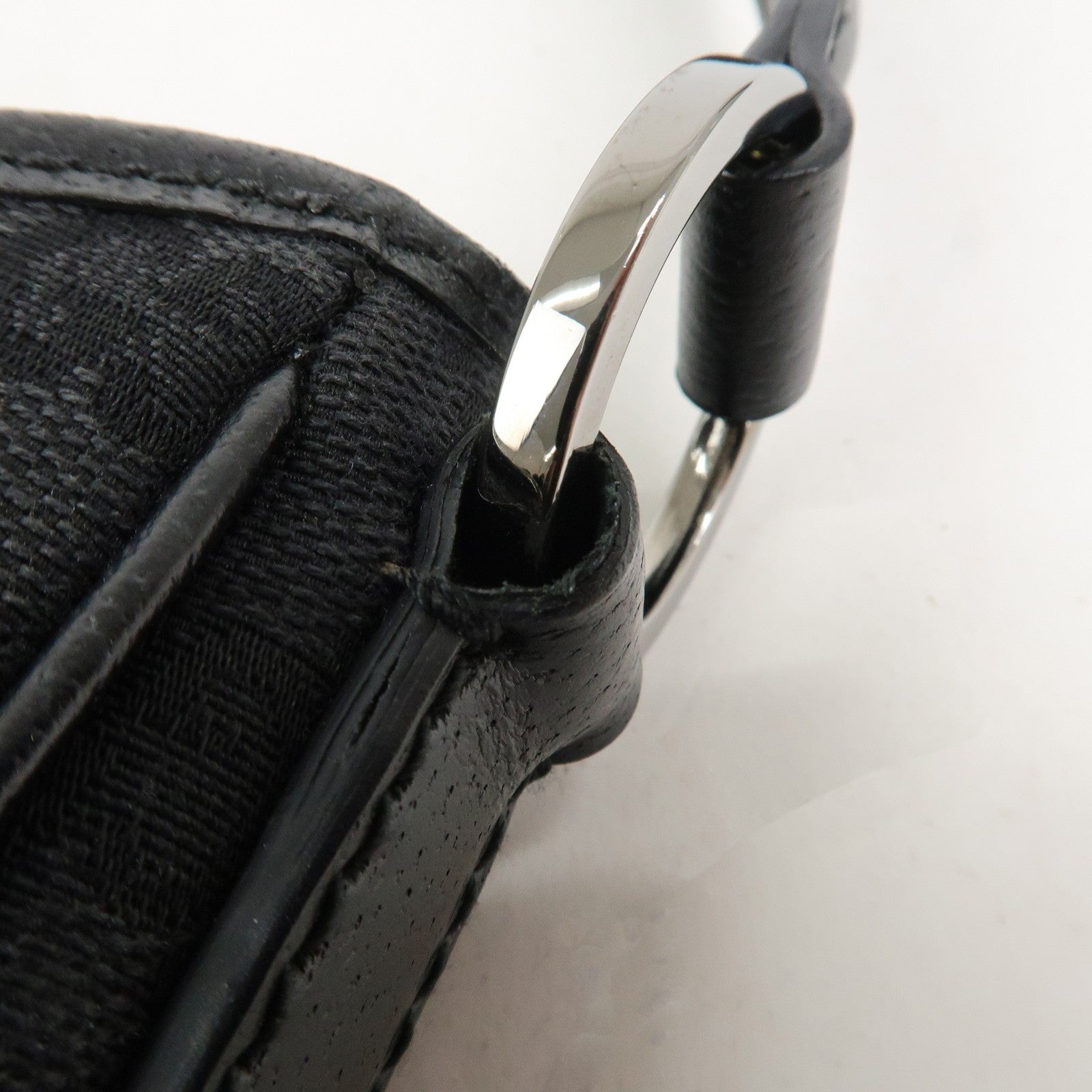 Gucci 113012 Shoulder Bag - Black, GG Canvas, Leather