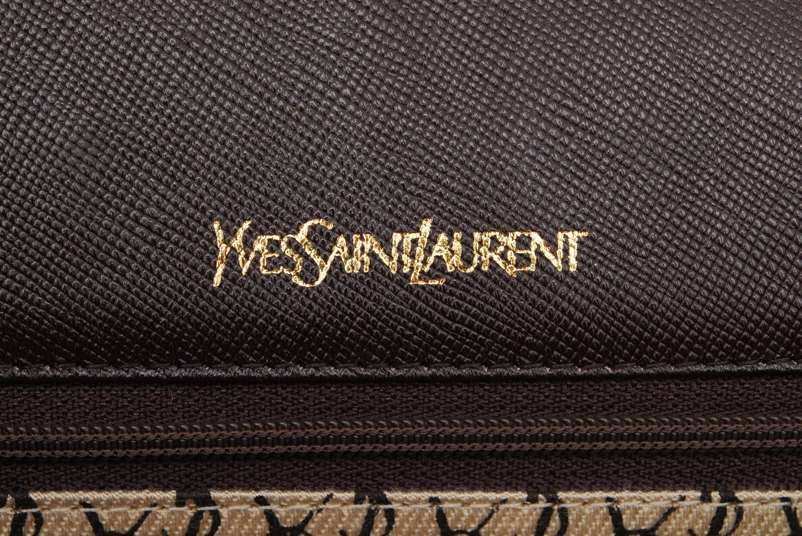 Saint Laurent Yves Clutch Hand Bag - Brown, Leather