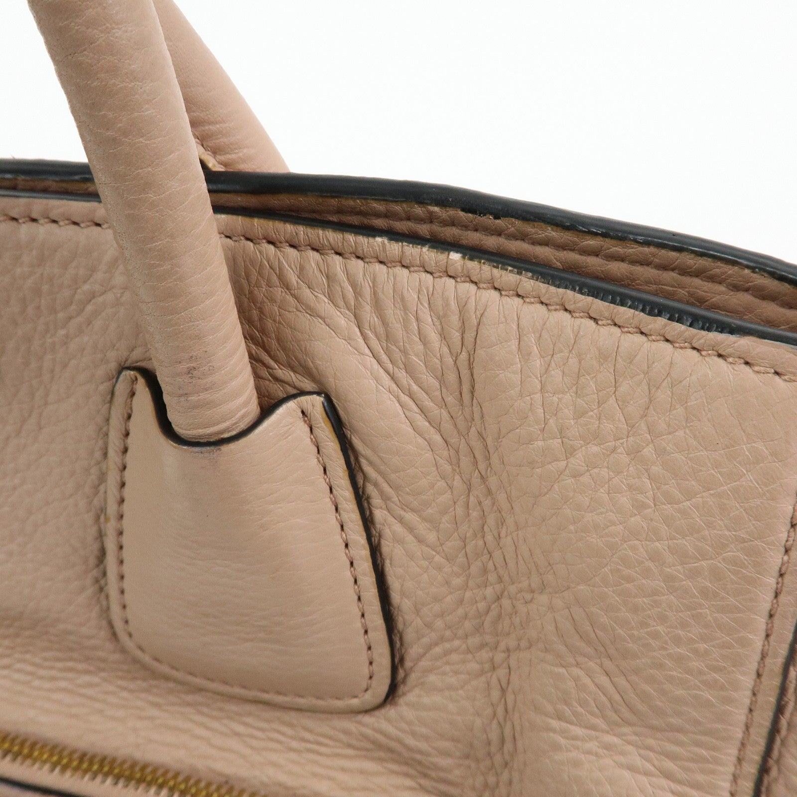 Prada Triangle Logo Tote Bag - Pink Beige, Leather