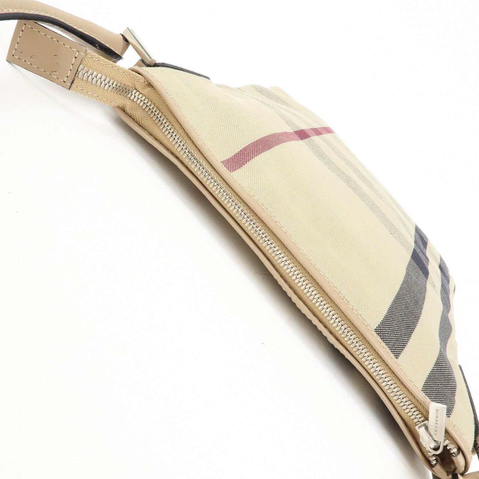 Burberry Nova Plaid Shoulder Bag - Beige, Canvas Leather