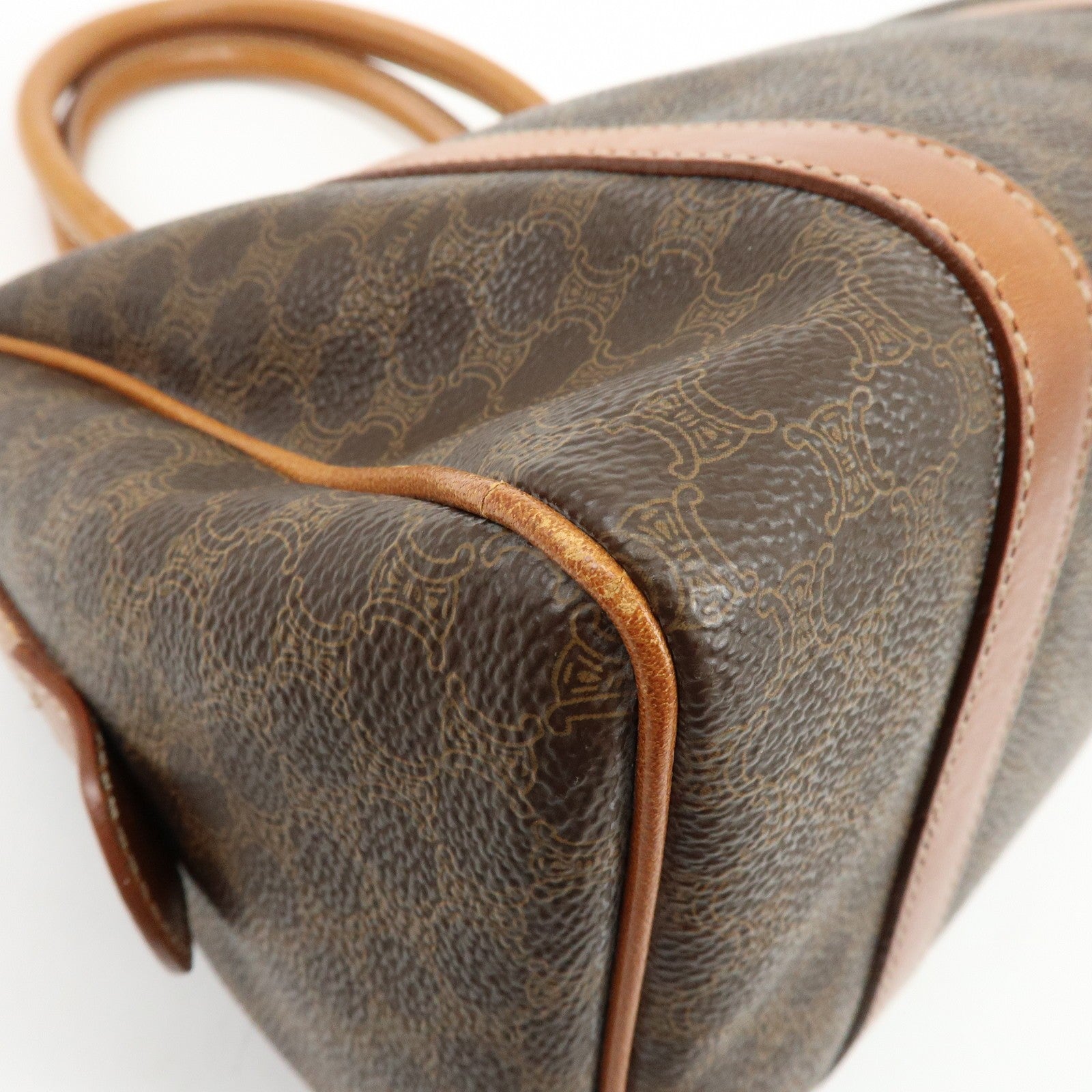 Celine Macadam Logo 2Way Boston Hand Bag - Brown, PVC Leather