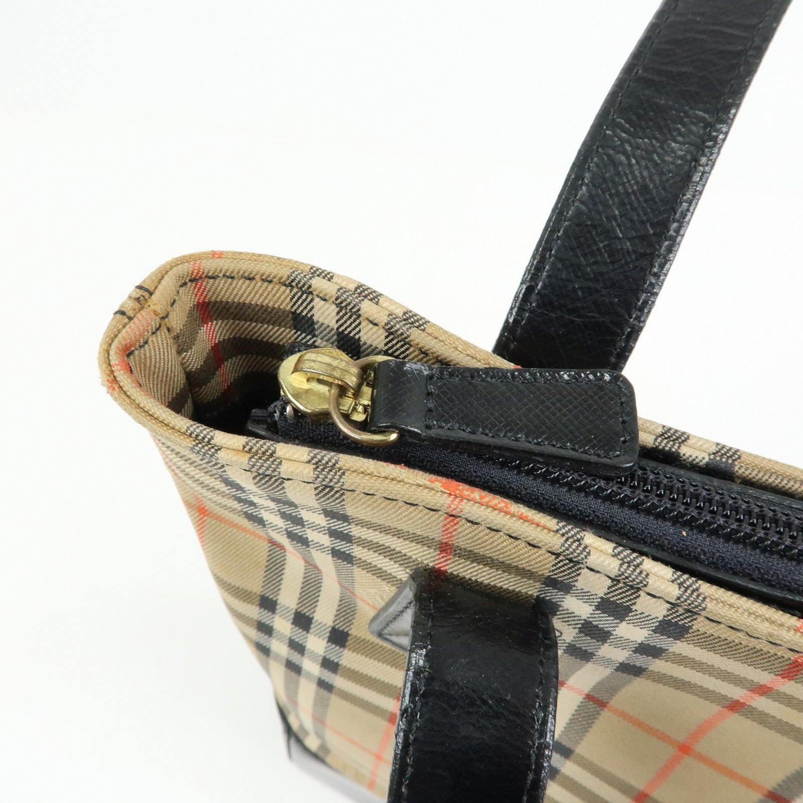 Burberry Nova Plaid Tote Shoulder Bag - Beige, Canvas and Leather