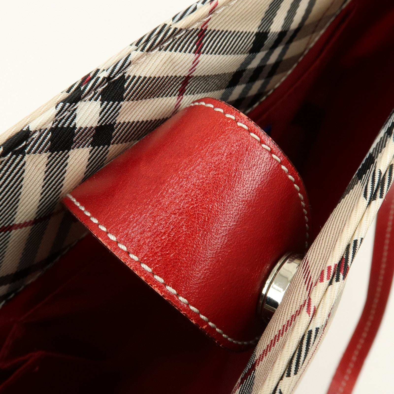 Burberry Blue Label Nova Plaid Tote Bag - Beige, Nylon and Leather