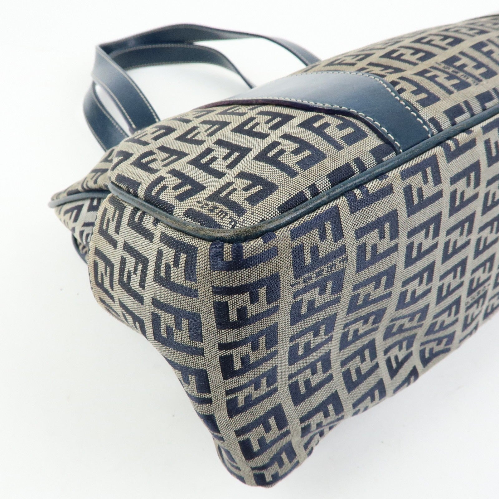 Fendi Zucchino Tote Bag - Navy, Canvas and Leather