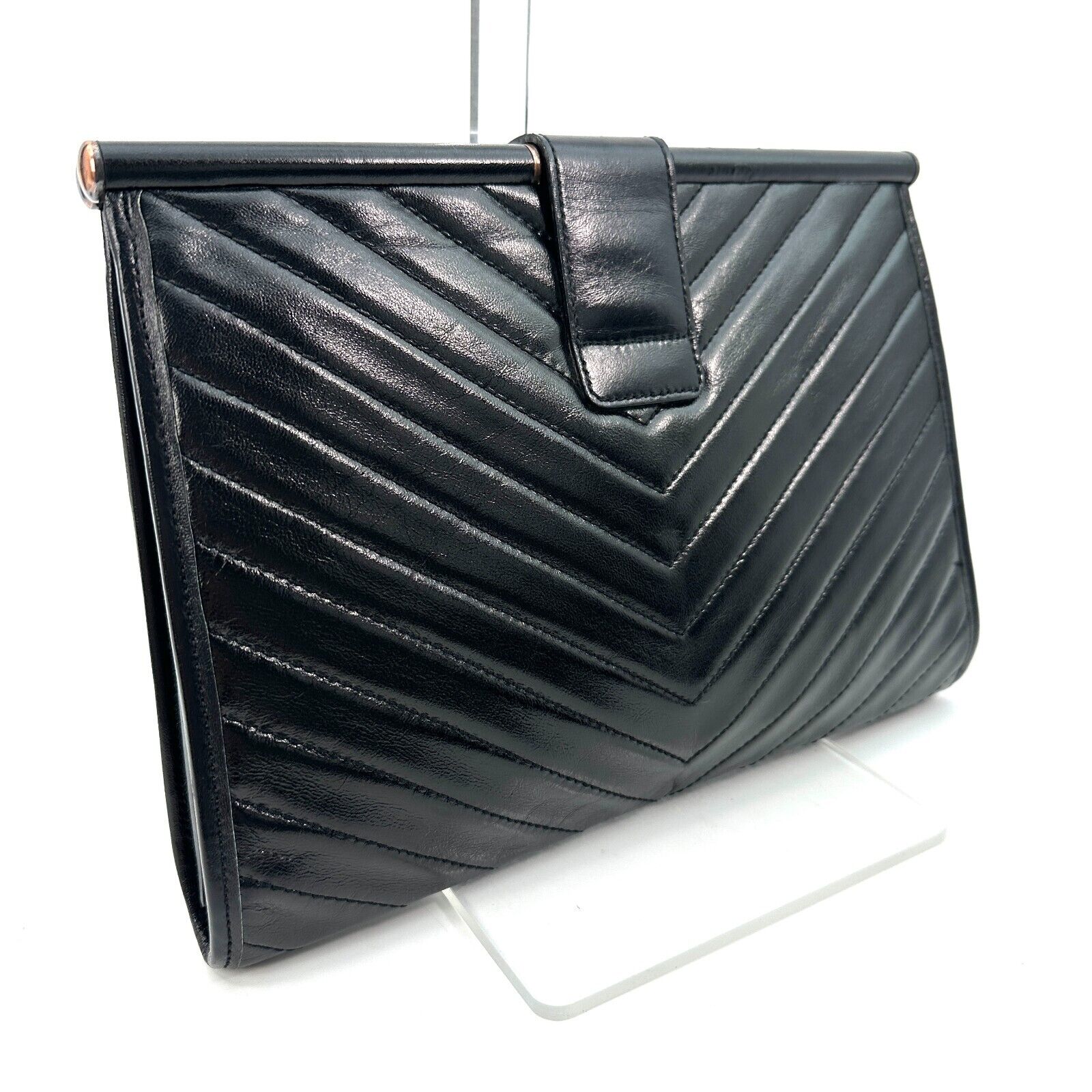 Saint Laurent YSL Clutch - Black, Leather