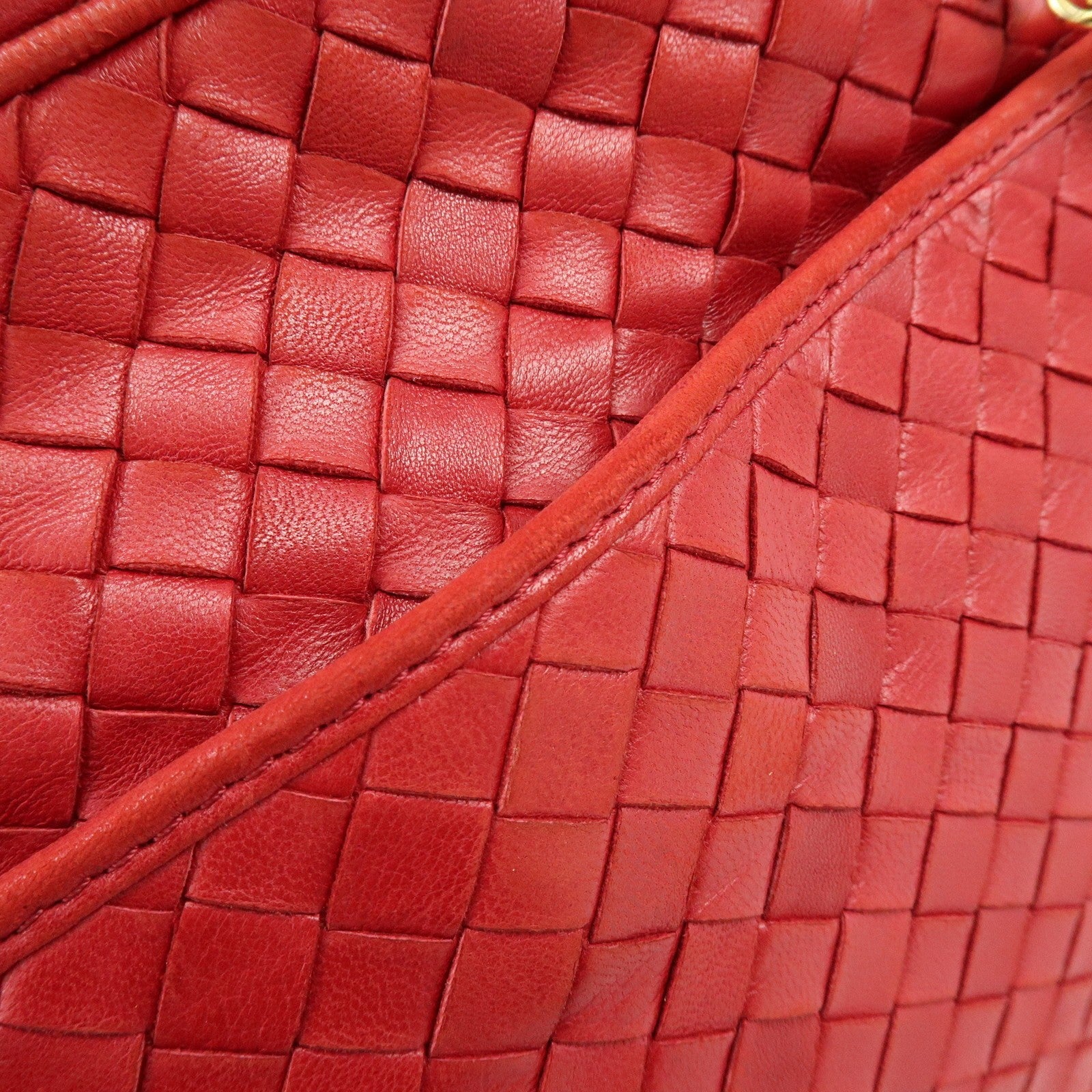 Bottega Veneta Intrecciato Shoulder Bag - Red, Leather