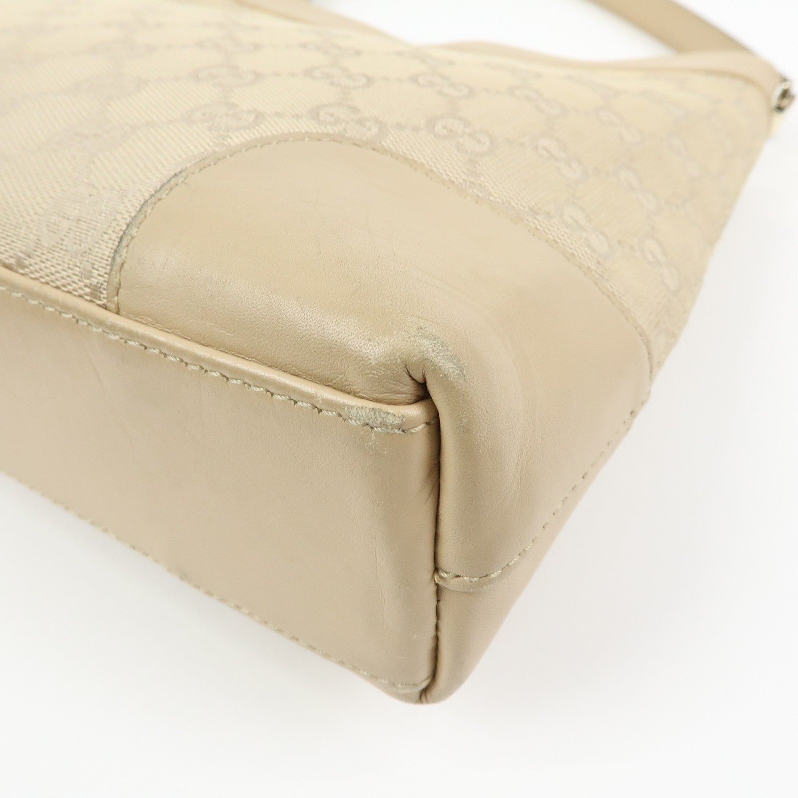 Gucci Shoulder Hand Bag - Beige, GG Canvas, Leather