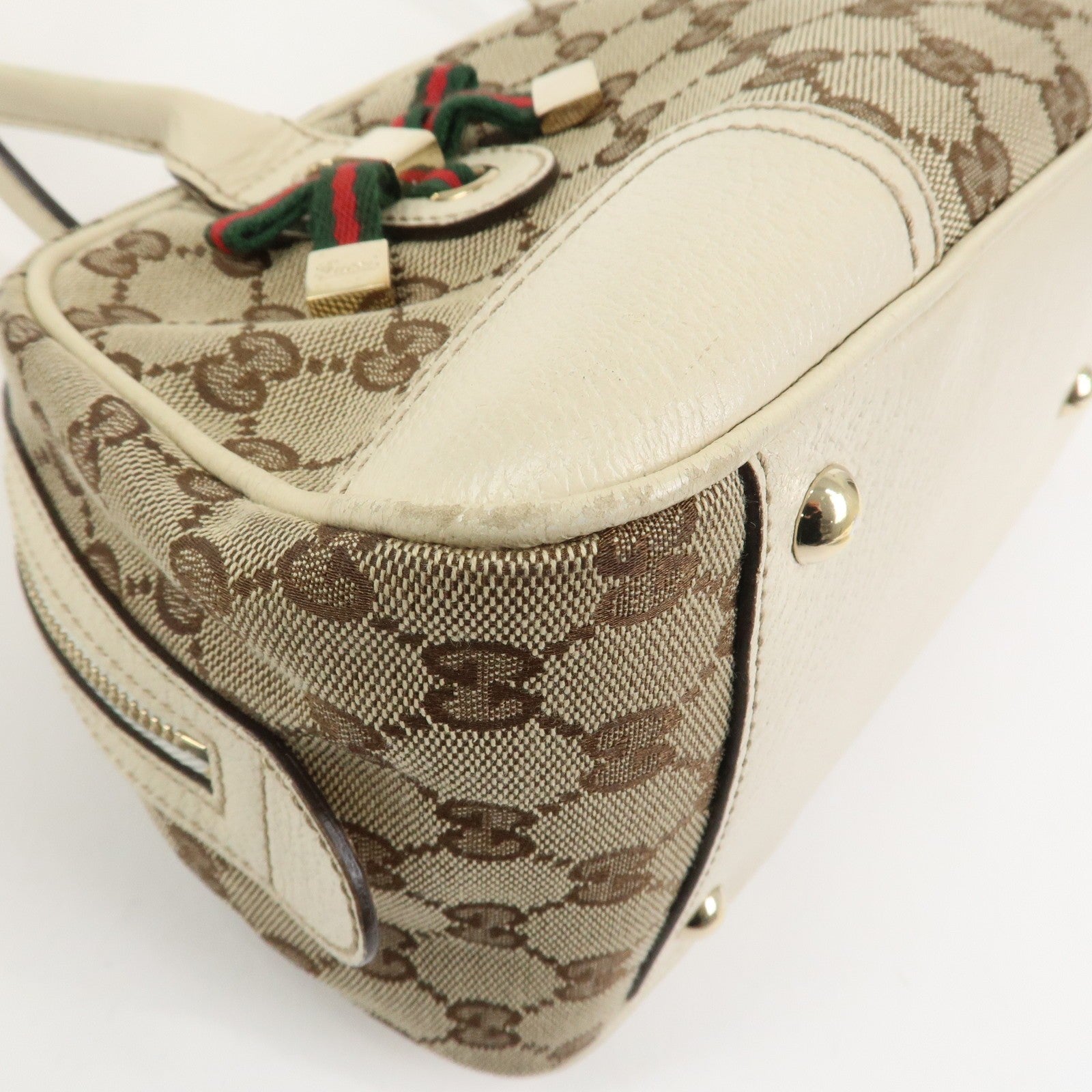 Gucci Princy Sherry Boston Bag - Brown Ivory, GG Canvas Leather