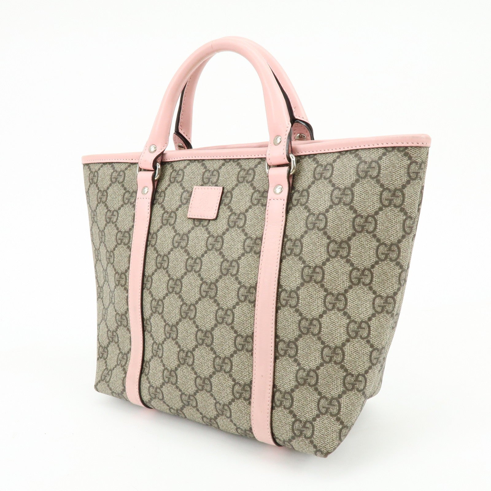Gucci Tote Bag - Beige, Pink, GG Supreme, Leather