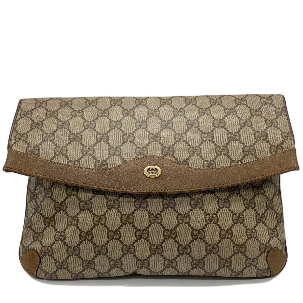 Gucci GG Vintage Clutch - Brown, Coated Canvas