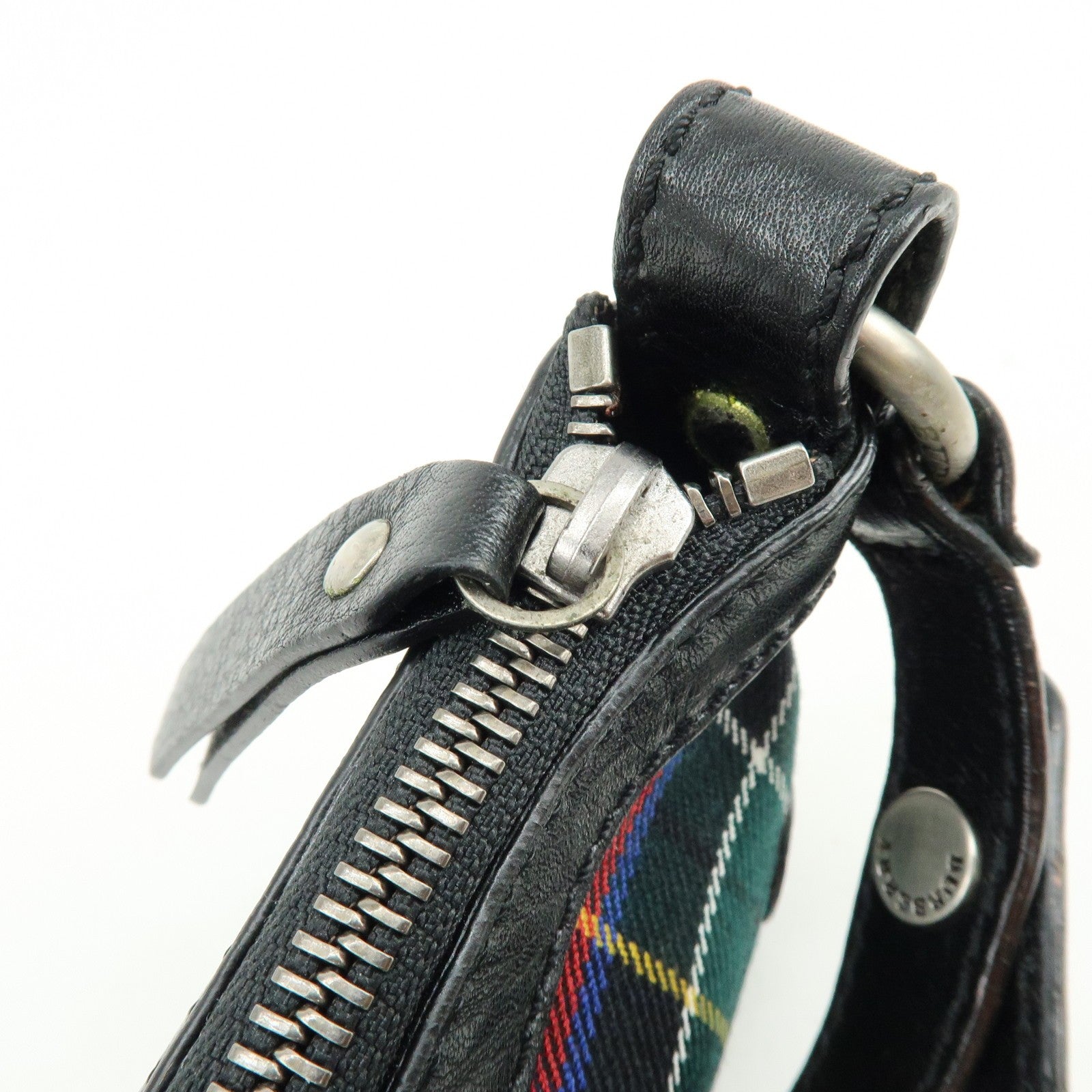 Burberry Shoulder Bag - Black, Green, Canvas, Leather